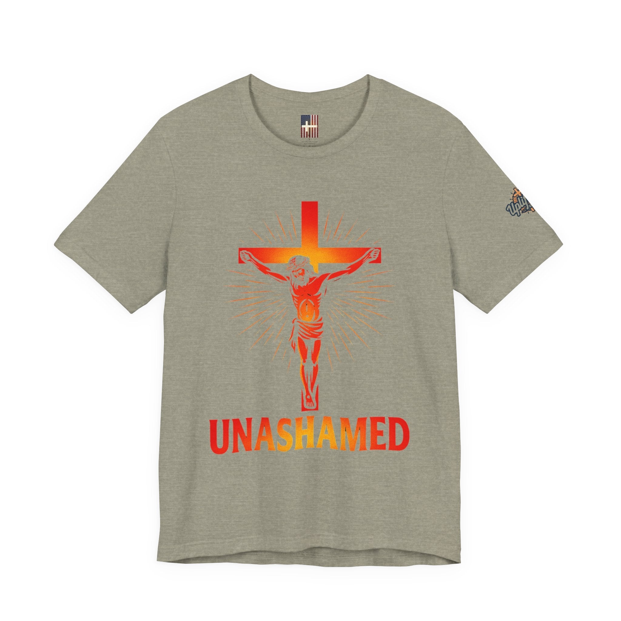 Unashamed T-shirt – Romans 1:16 Crucifixion Christian t-shirt for Bold Unwavering Faith Printify