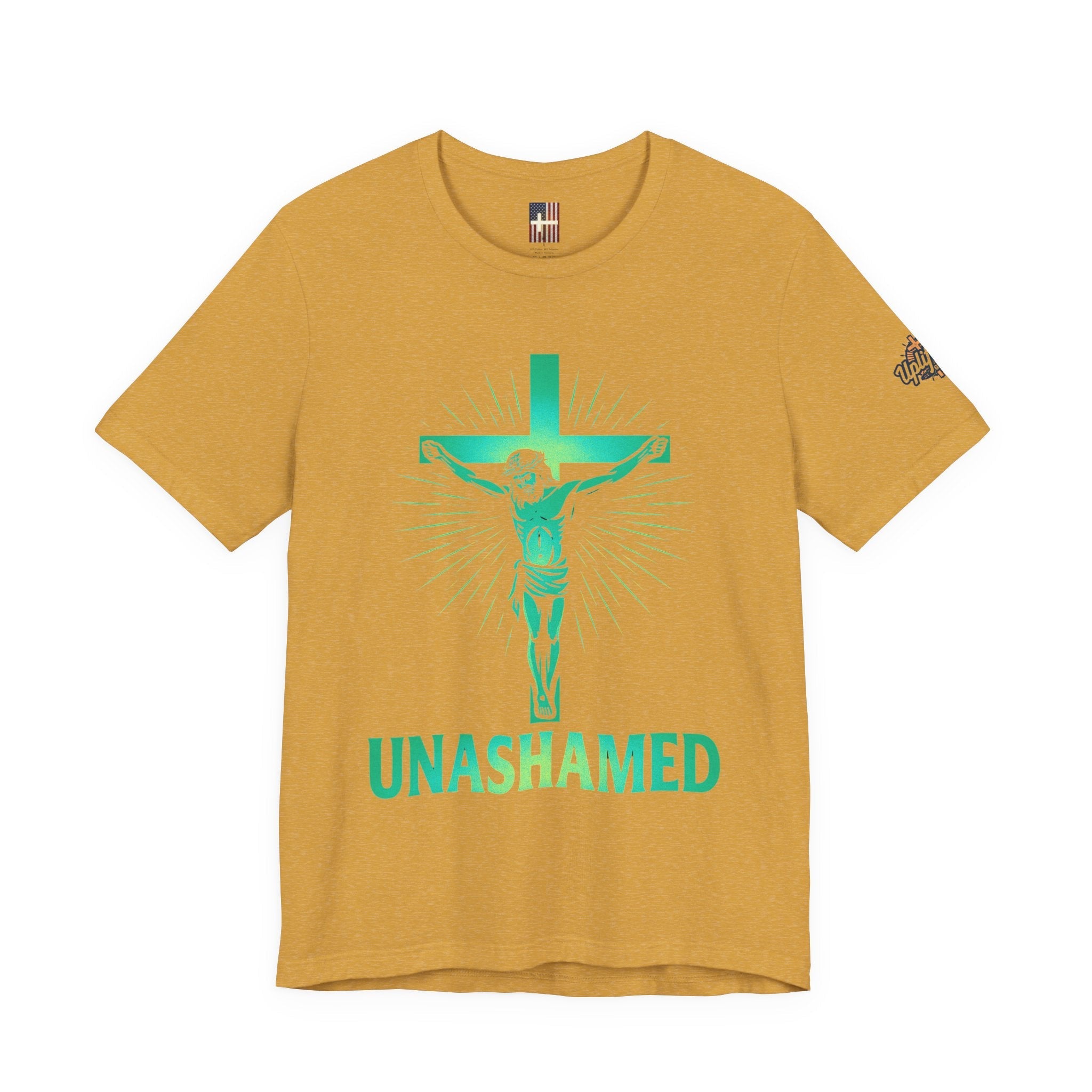 Unashamed T-shirt – Romans 1:16 Crucifixion Christian t-shirt for Bold Unwavering Faith Printify