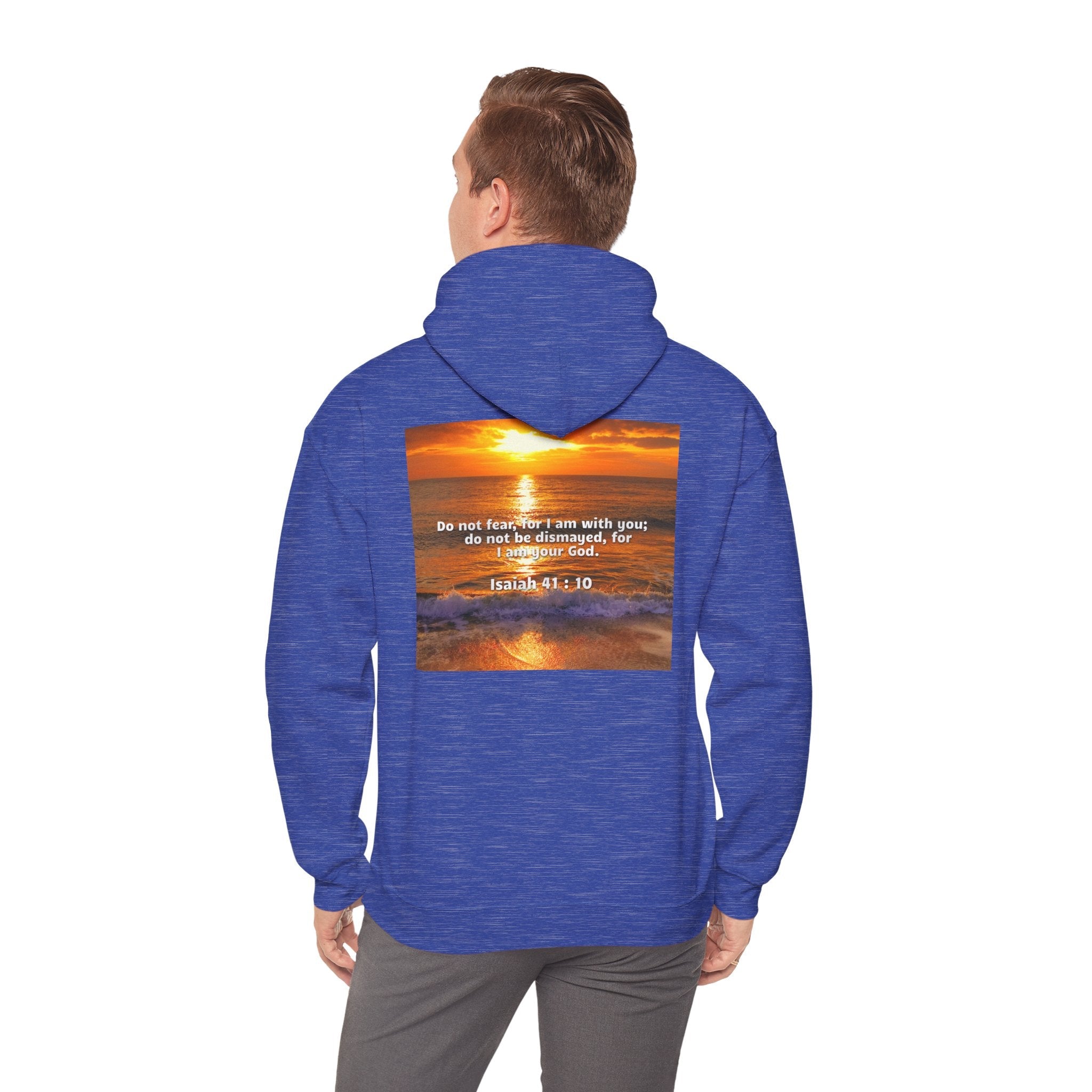 Bible Verse Unisex Heavy Blend™ Hooded Sweatshirt - Isaiah 41 : 10 Printify
