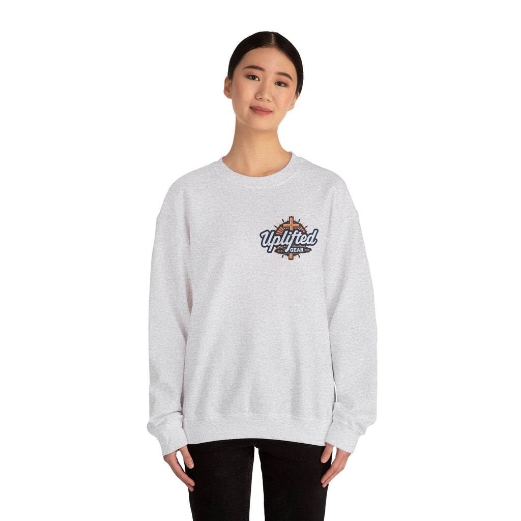 Walk by Faith, Not by Sight Sweatshirt – Moonlit Footprints Christian Sweatshirt for Cozy Nights Printify