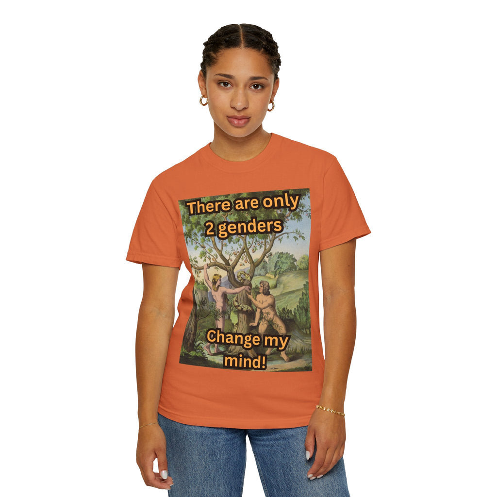 There Are Only 2 Genders T-Shirt – Adam & Eve Cross Christian Tee for Bold Faith Printify