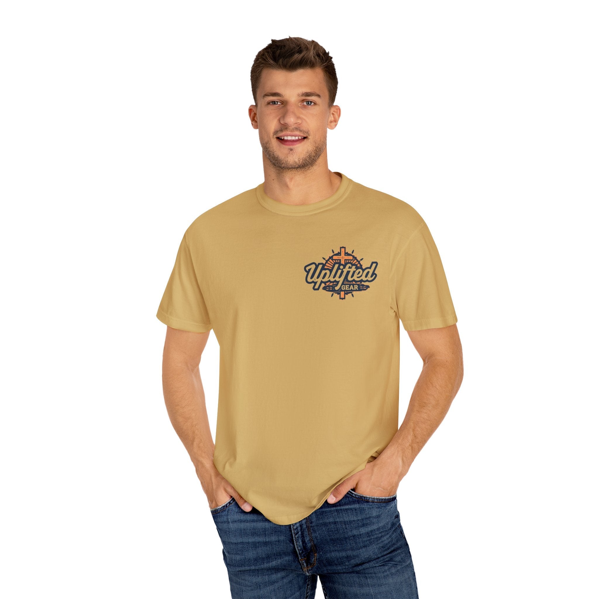 Religious Graphic Tee with Armor Of God Design - Unisex Garment-Dyed T-shirt Printify