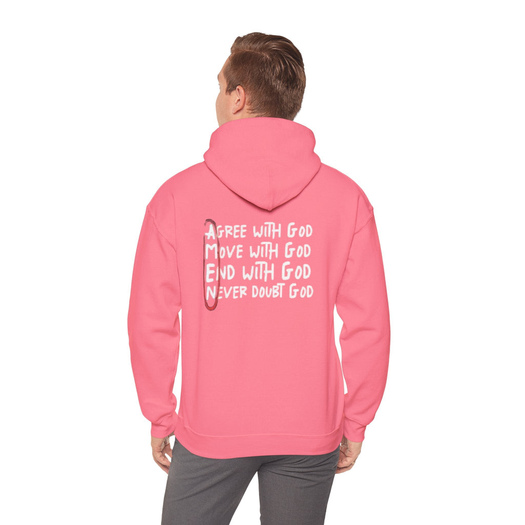 AMEN Acronym Hoodie – Agree with God Move with God End with God Never Doubt God Christian Sweatshirt for Unwavering Faith Printify