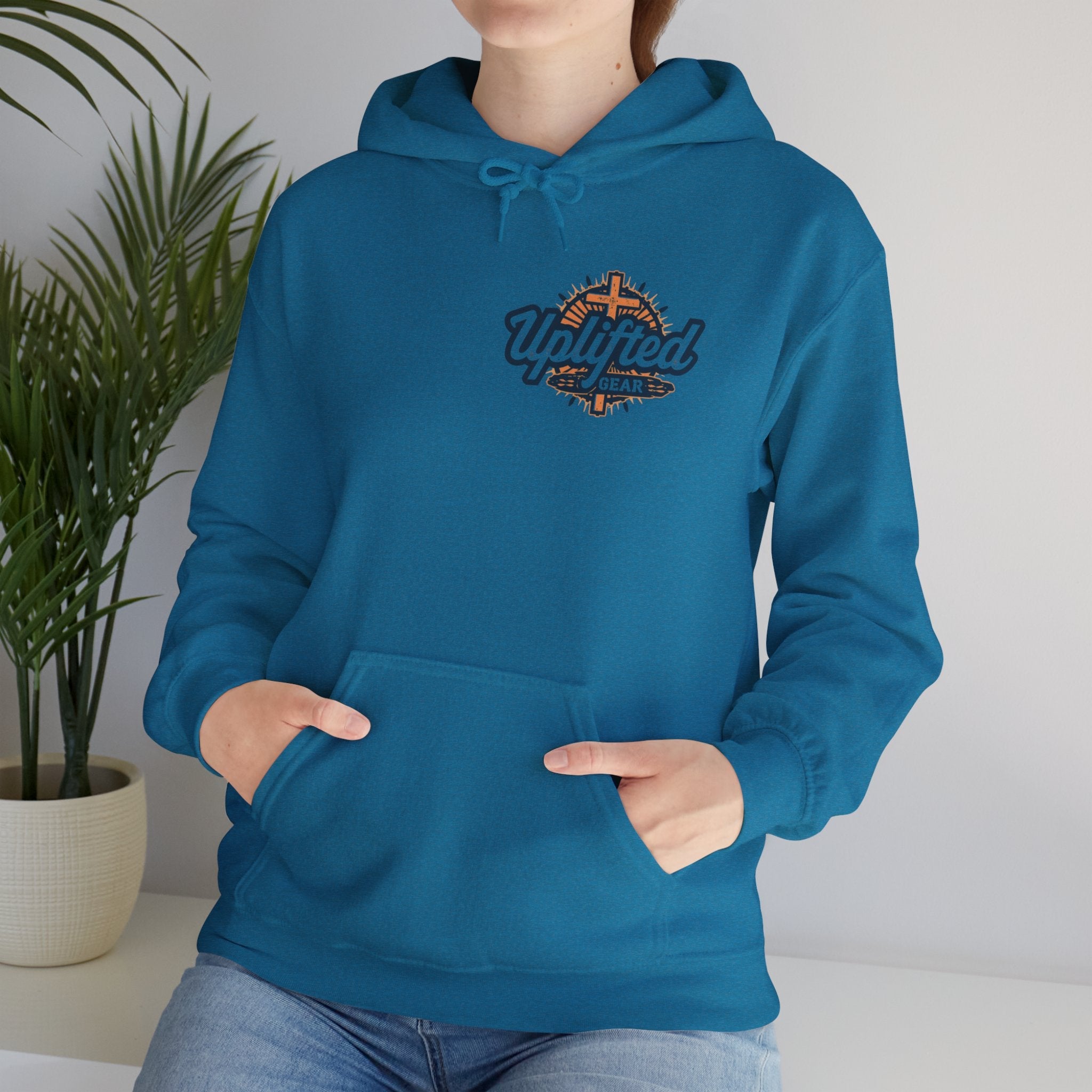 Uplifted Gear Christian Hoodie – Bold Logo Faith Hoodie for Inspired Living Printify