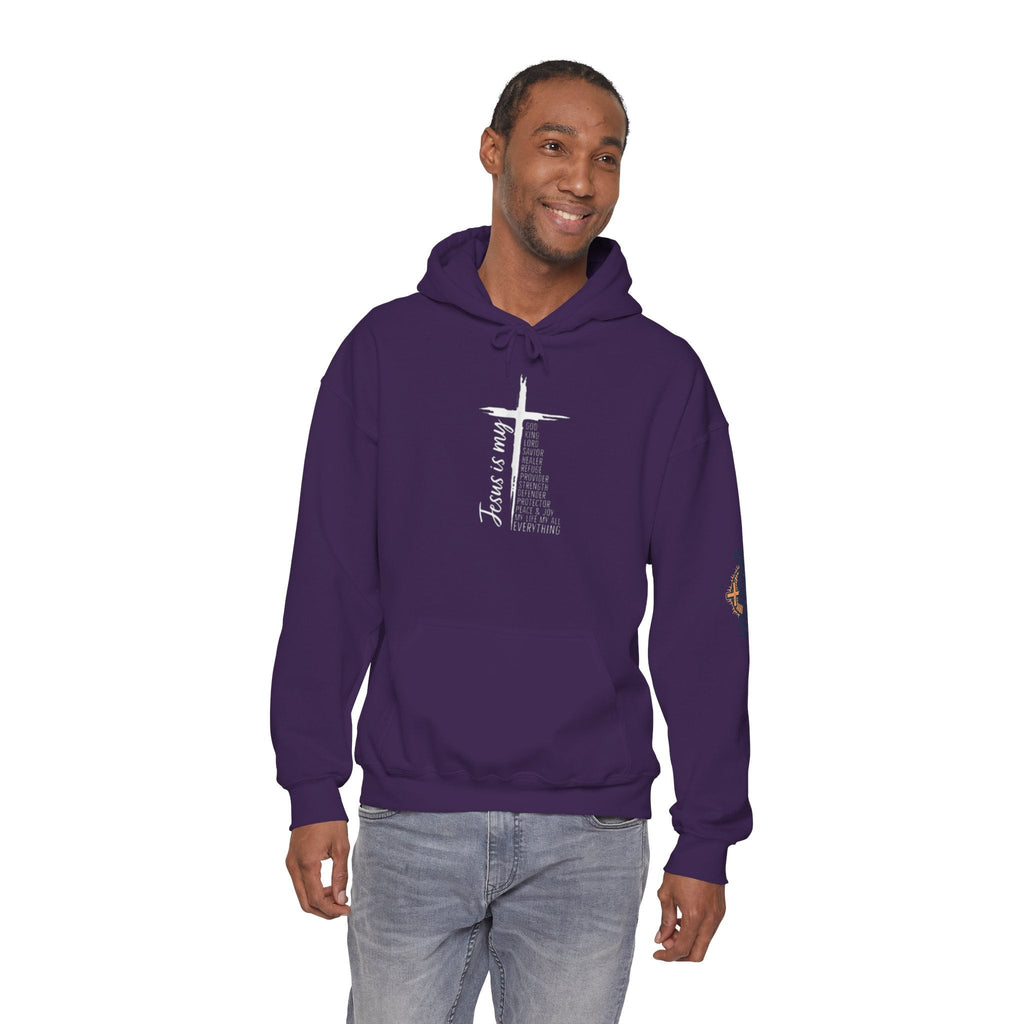 Jesus Is My Everything Hoodie – Cross List God King Lord Savior Christian Sweatshirt for Total Surrender Faith Printify