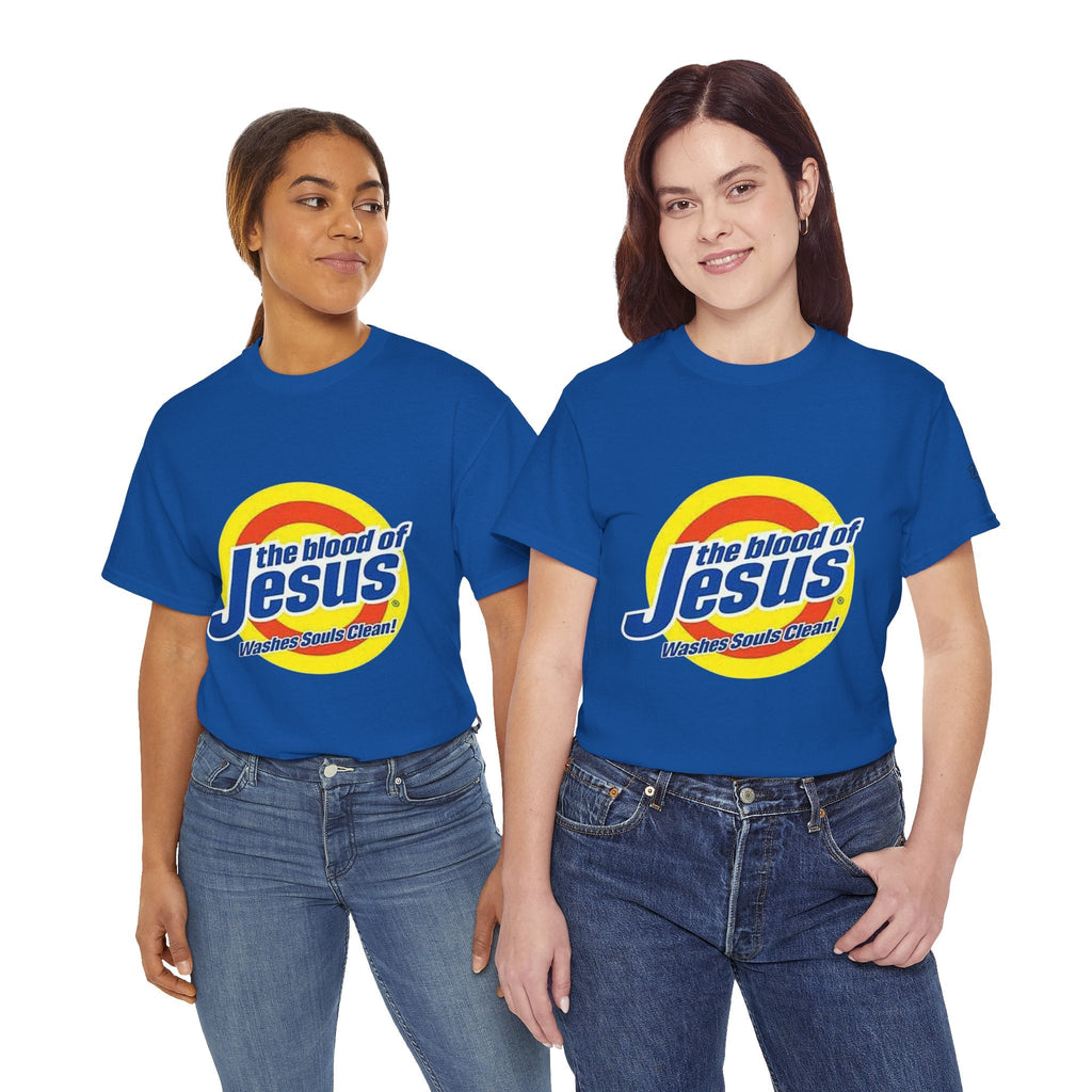 Blood of Jesus Washes Souls Clean T-shirt - Funny Tide Parody - Christian Faith T-shirt Printify