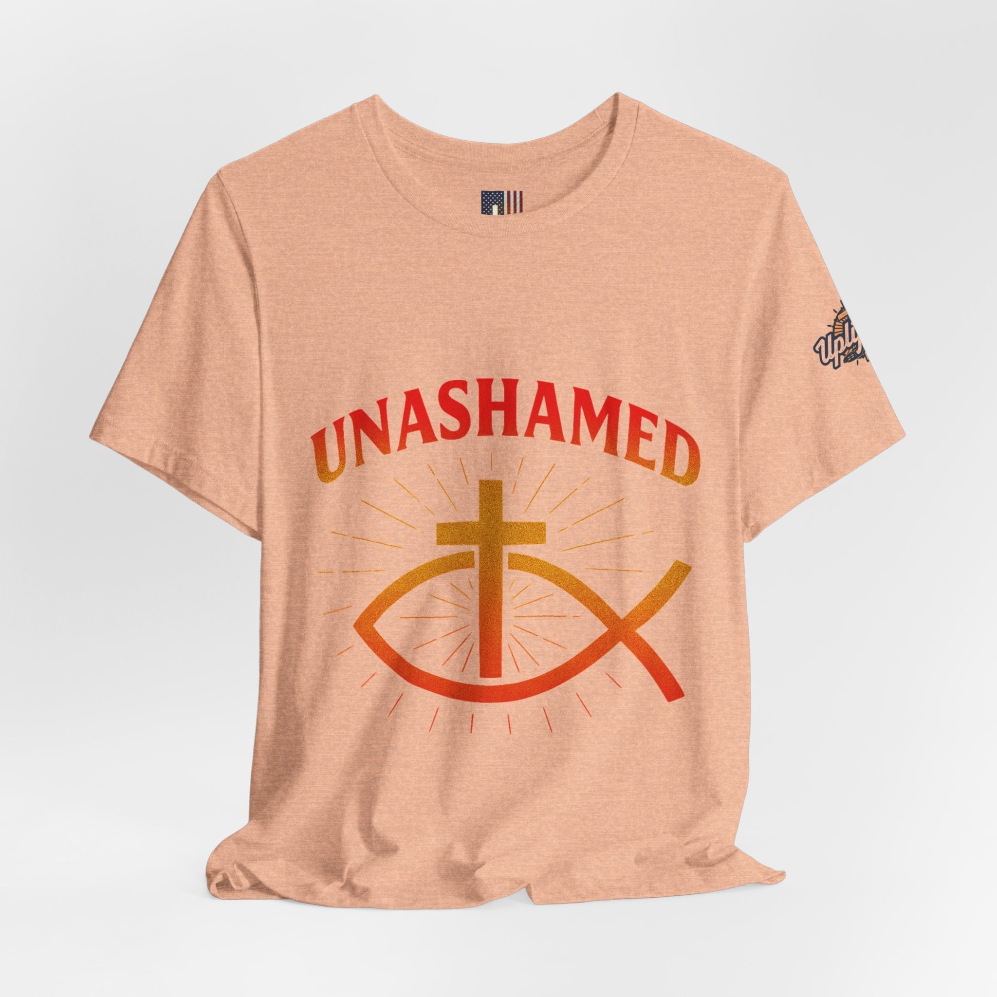 Unashamed T-shirt – Ichthys Jesus Fish & Cross Christian T-shirt for Romans 1:16 Bold Faith Printify