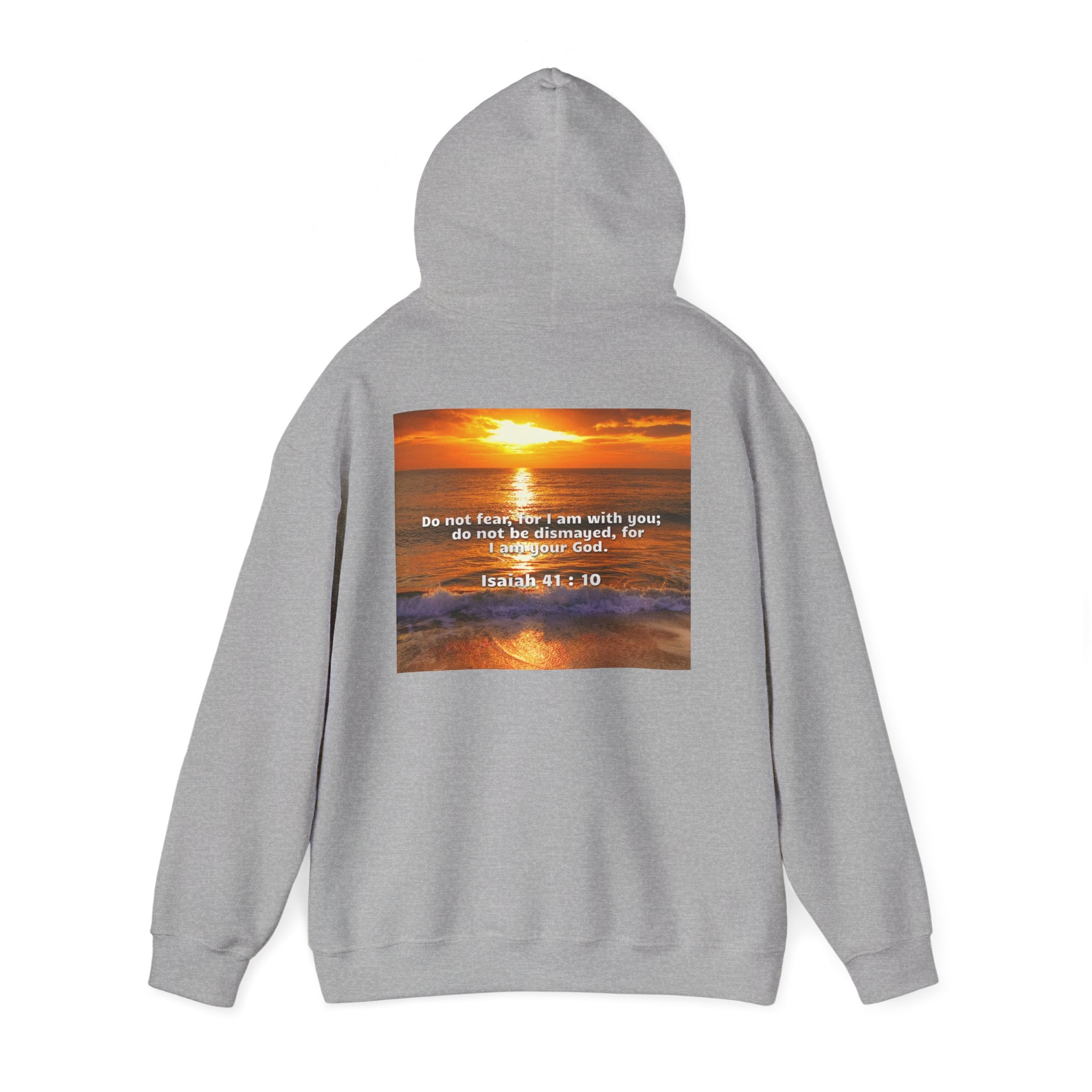 Bible Verse Unisex Heavy Blend™ Hooded Sweatshirt - Isaiah 41 : 10 Printify