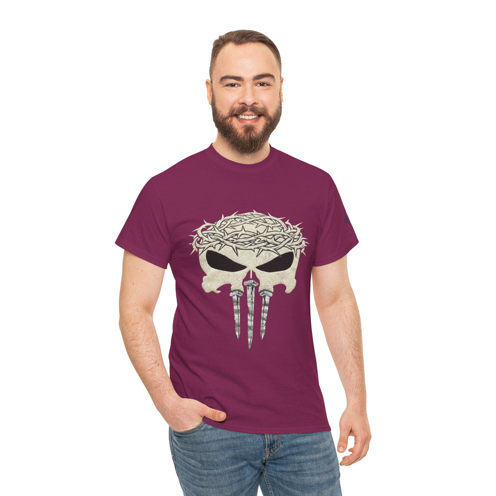 Christian Skull T-shirt - Crown of Thorns & Nails - Warrior Faith T-shirt Printify