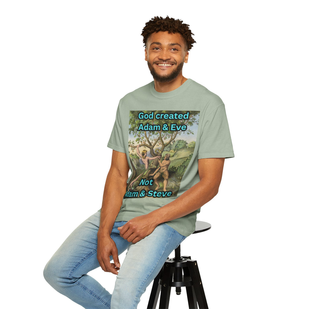 God Created Adam and Eve T-Shirt – Biblical Truth Christian Tee for Bold Faith Printify