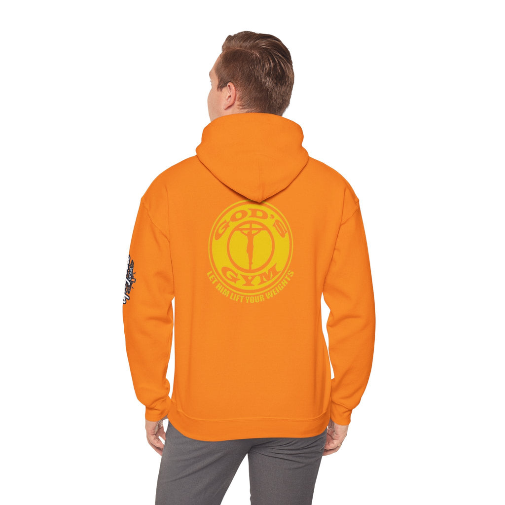 God's Gym Hoodie — "Let Him Lift Your Weights" Christian Fitness Hoodie Printify