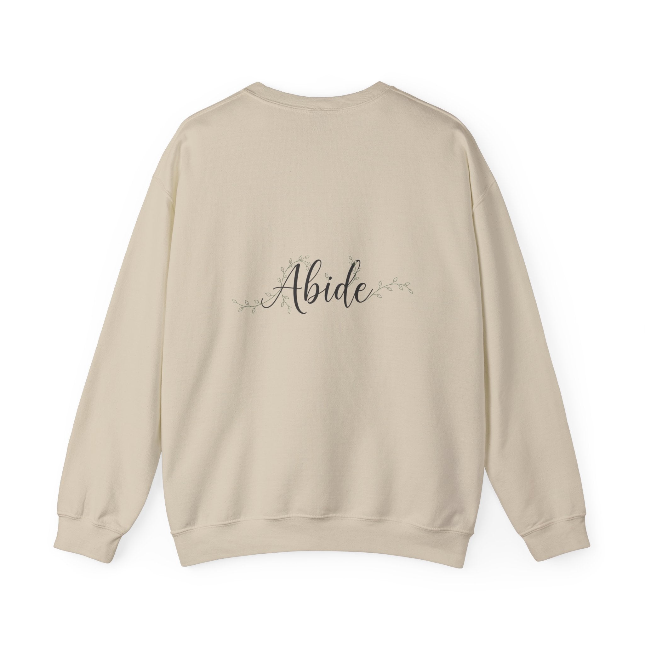 Abide Sweatshirt – Vine Wrapped John 15:5 Christian Sweatshirt for Cozy Devotion Printify