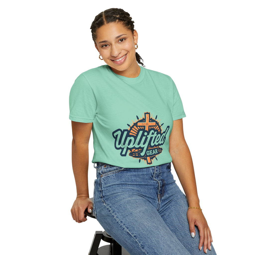 Uplifted Gear Christian T-Shirt – Bold Logo Faith Tee for Inspired Living Printify