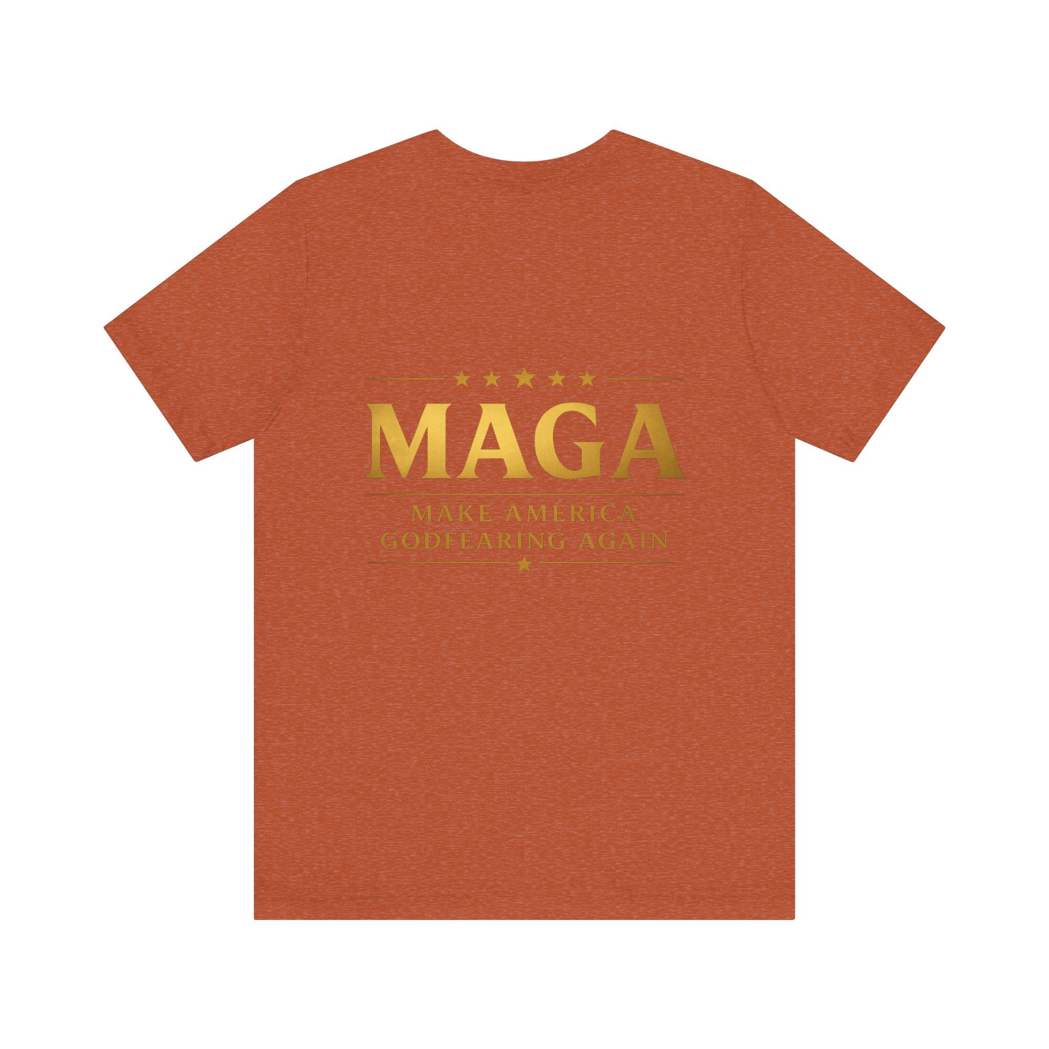MAGA Gold Letter T-Shirt — "Make America Great Again" Printify