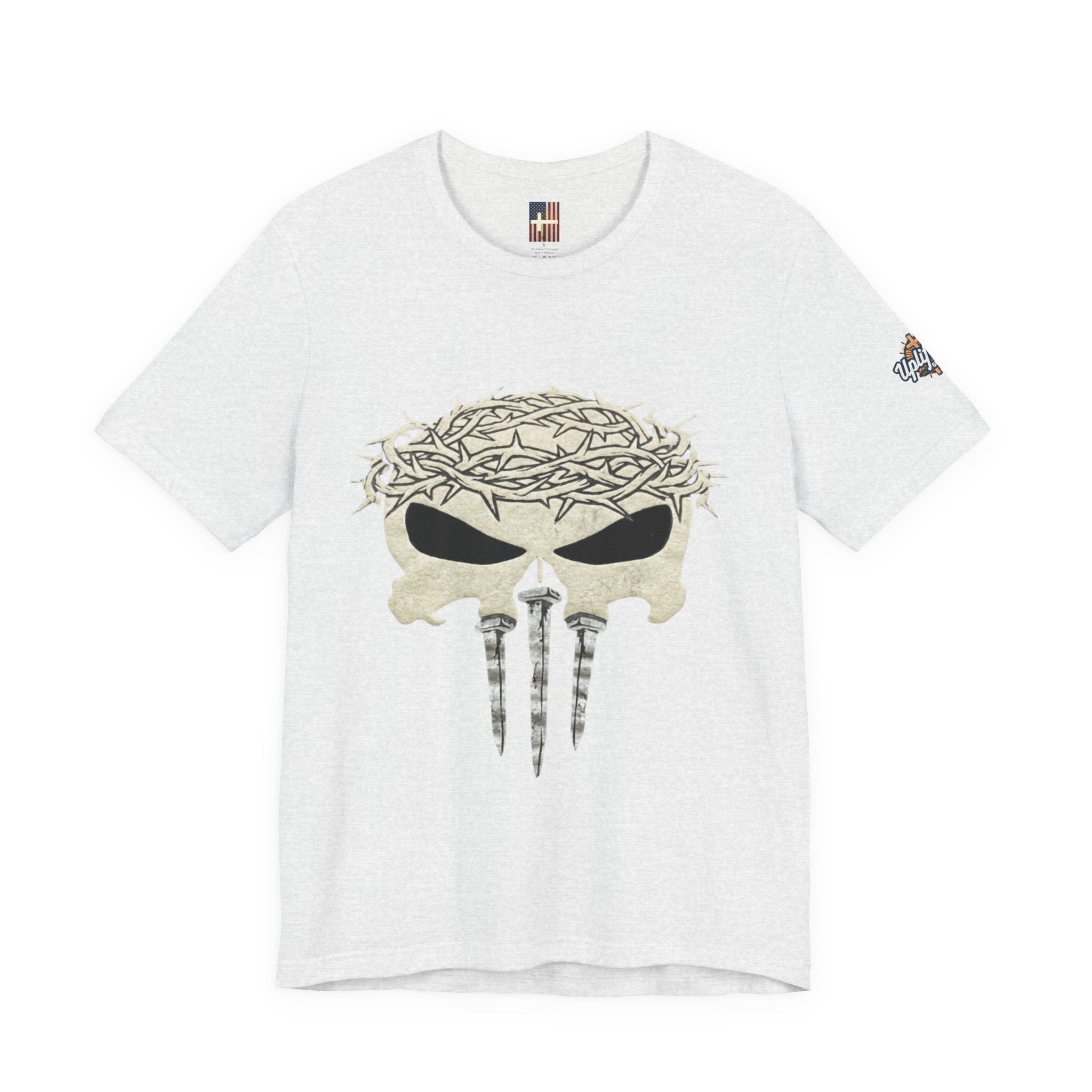Christian Skull T-shirt - Crown of Thorns & Nails - Warrior Faith T-shirt Printify
