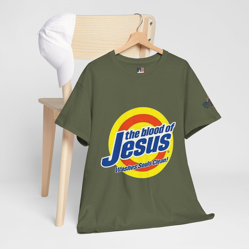 Blood of Jesus Washes Souls Clean T-shirt - Funny Tide Parody - Christian Faith T-shirt Printify