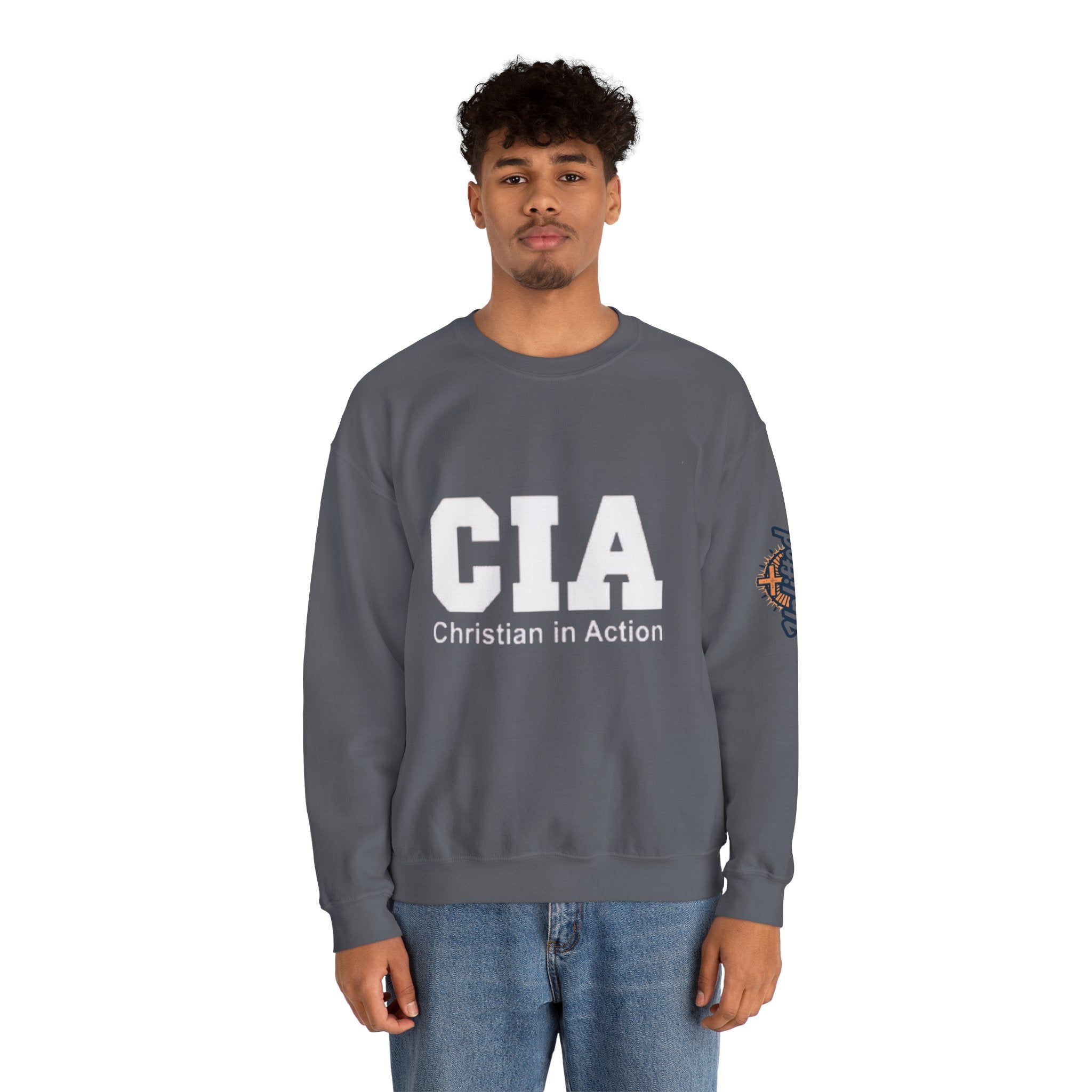 CIA Christian in Action Sweatshirt - Funny Faith Parody Sweatshirt - Mission Ready Apparel Printify