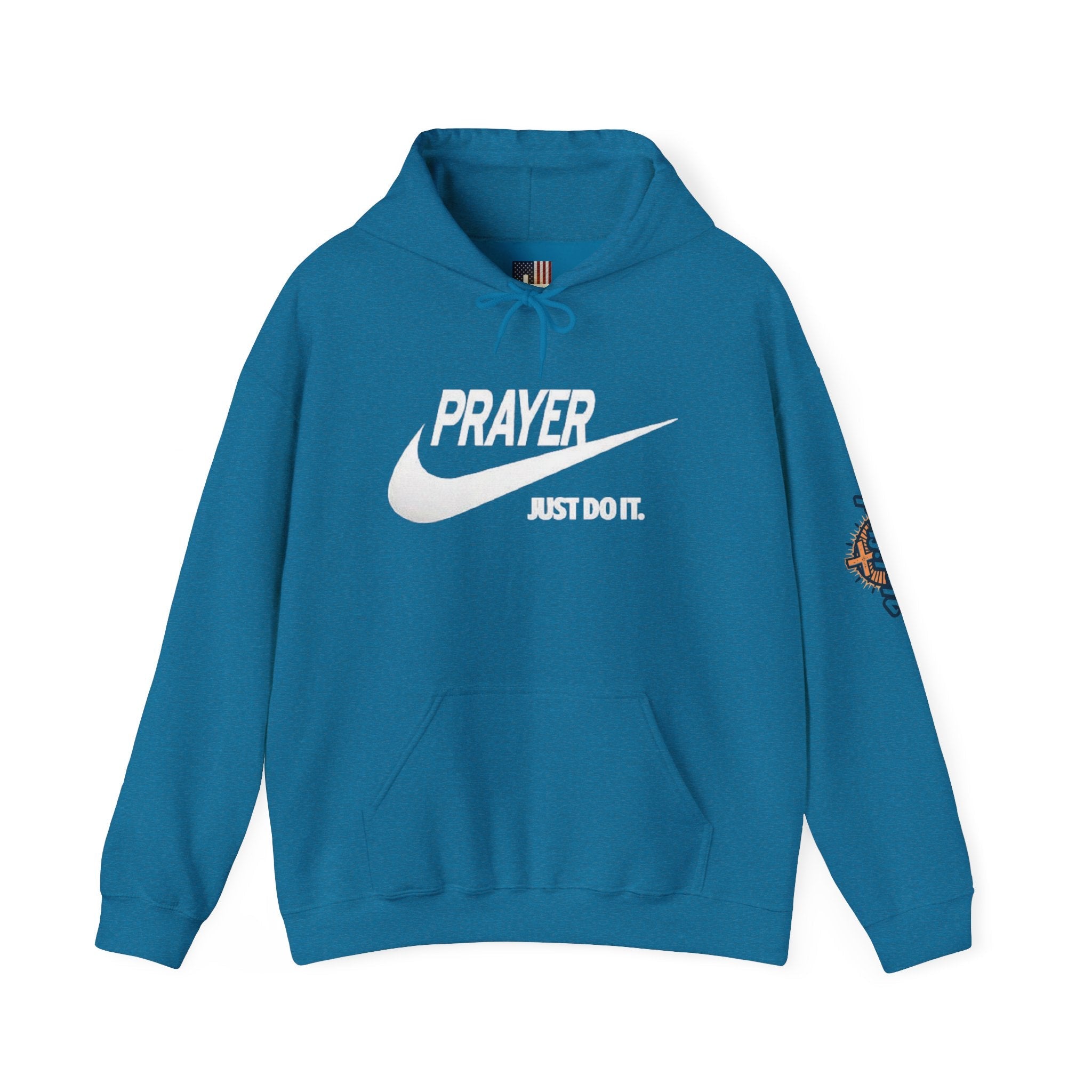 Prayer Just Do It Hoodie - Funny Christian Nike Parody Hoodie - Faith Gear Printify