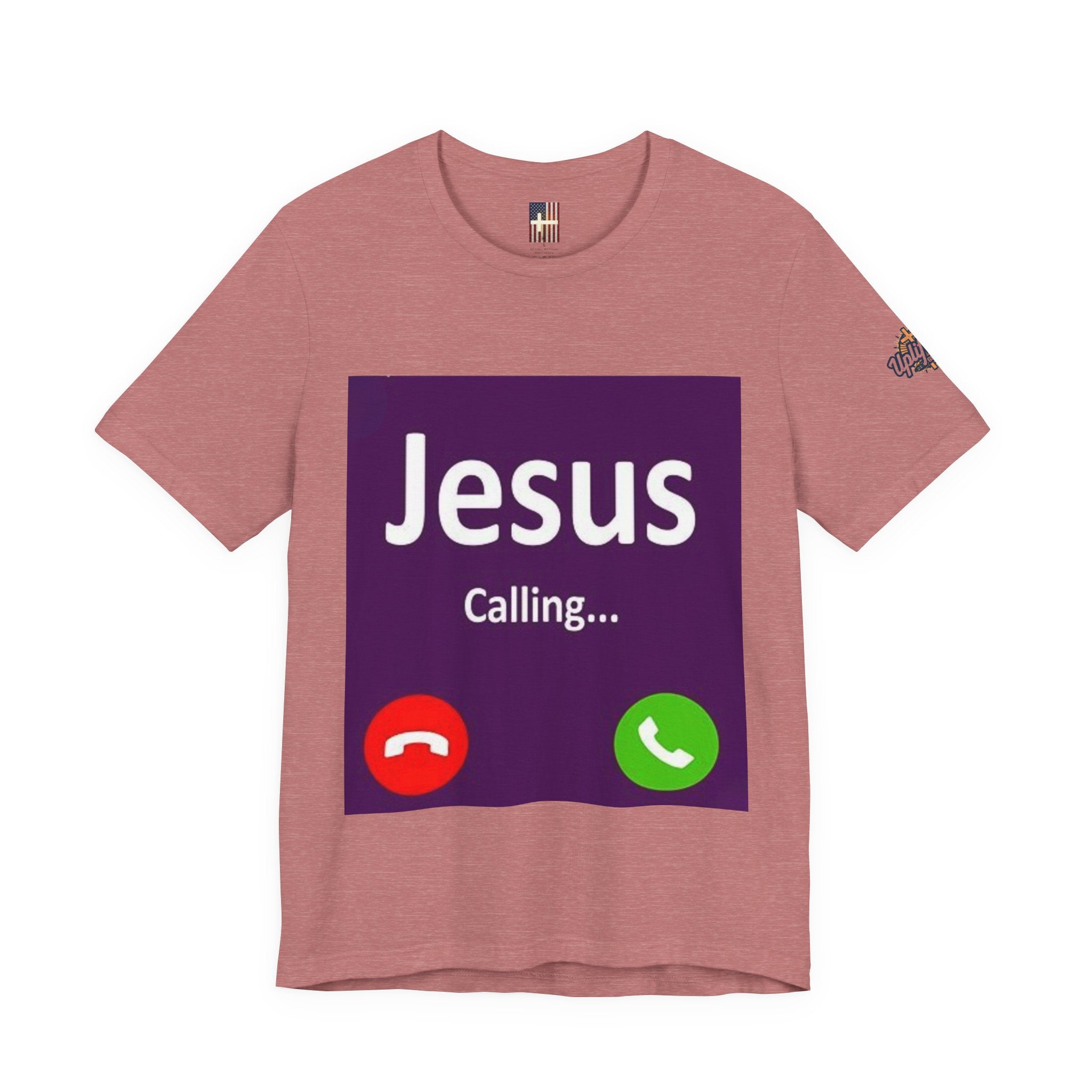 Jesus Calling T-shirt – Funny Cell Phone Screen Christian T-shirt for Divine Connection & Faith Humor Printify