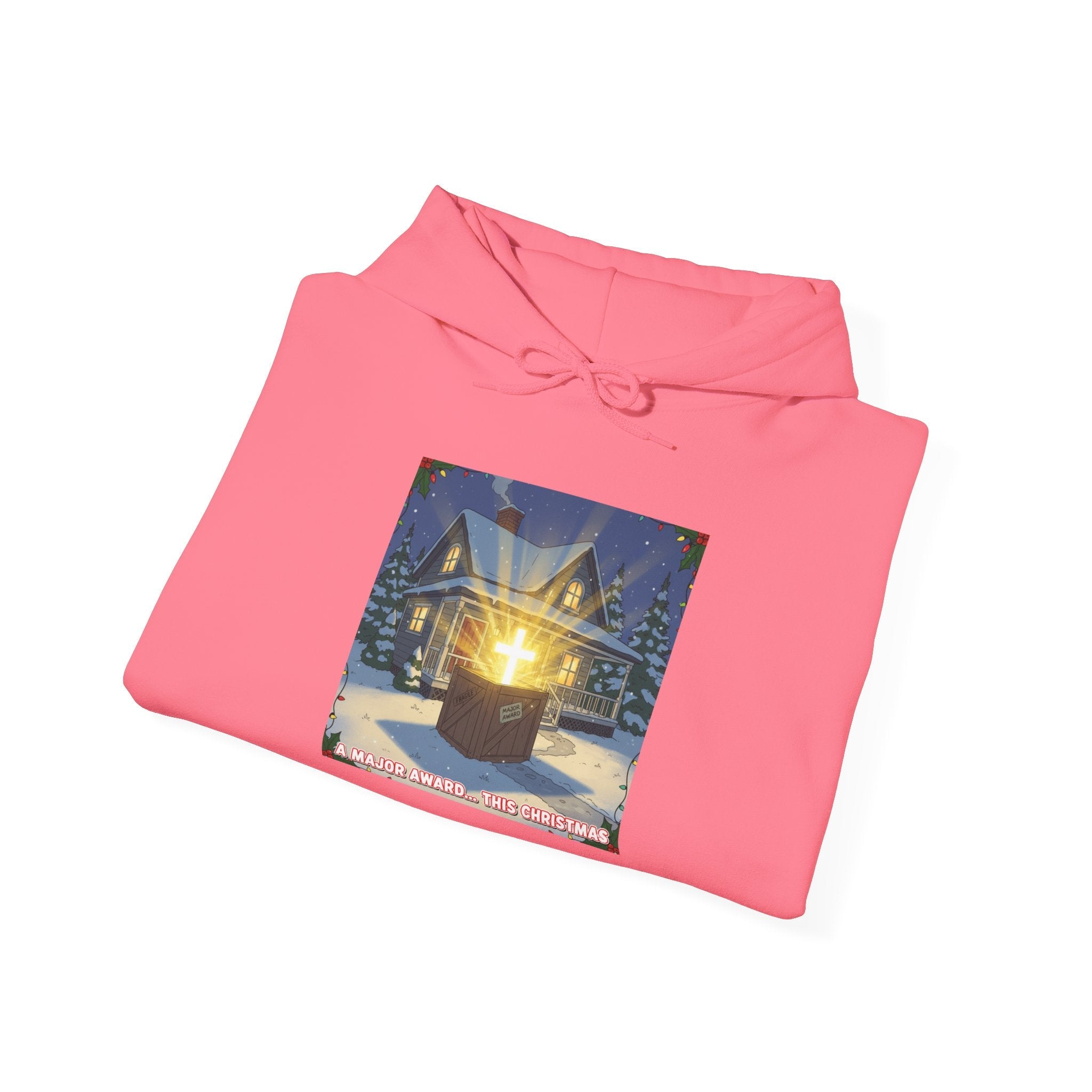 A Major Award This Christmas Hoodie – Fragile Leg Lamp Parody Cross Unboxing Christian Sweatshirt for Hilarious Faith & Holiday Glow Printify