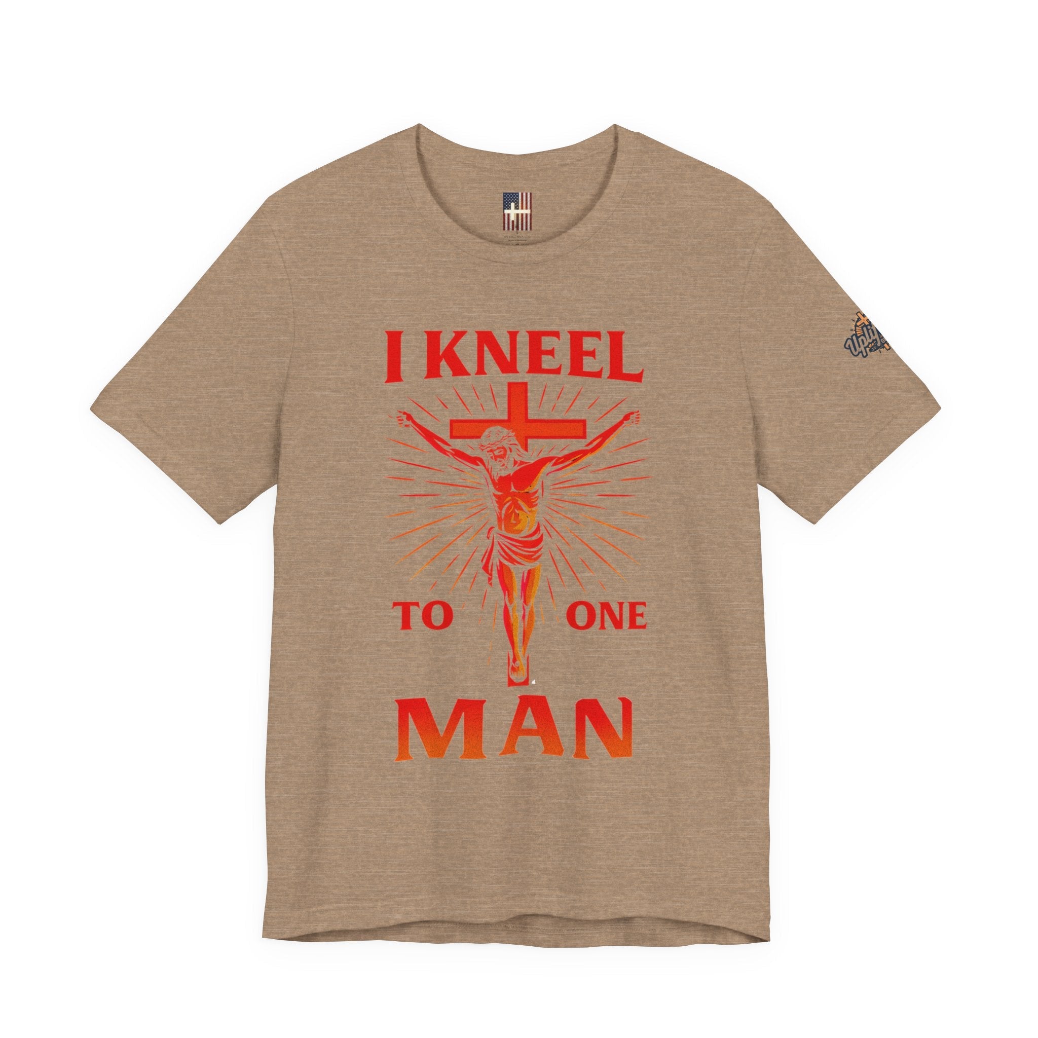 I Kneel to One Man T-shirt – Crucifixion Christian T-shirt for Unashamed Devotion & Bold Faith Printify
