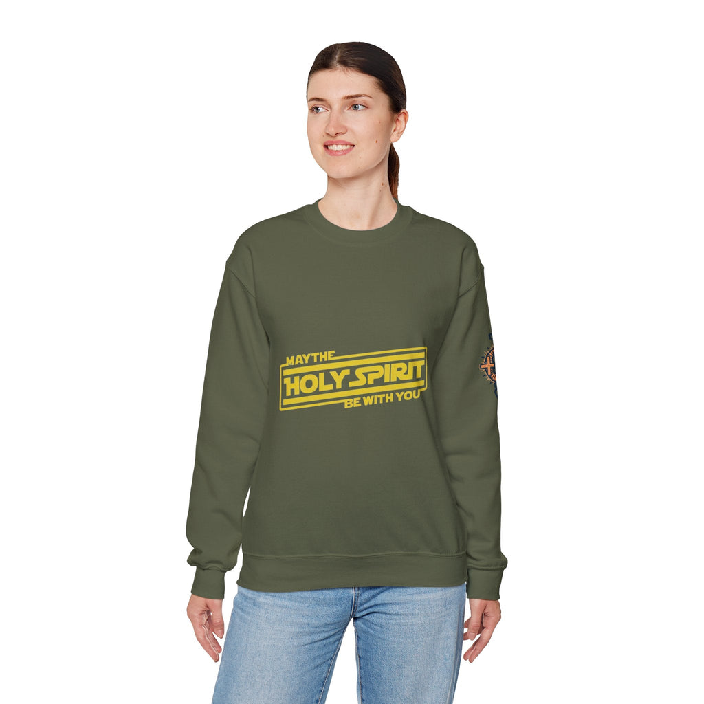 May the Holy Spirit Be With You Sweatshirt - Christian Star Wars Parody Sweatshirt Printify