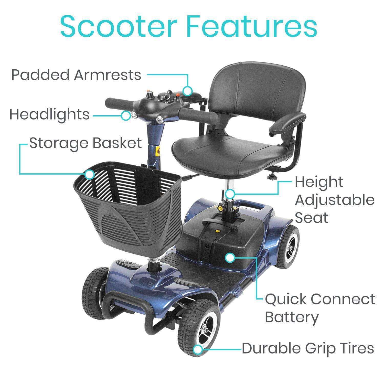 Vive Health 4 Wheel Mobility Scooter LifeMed USA
