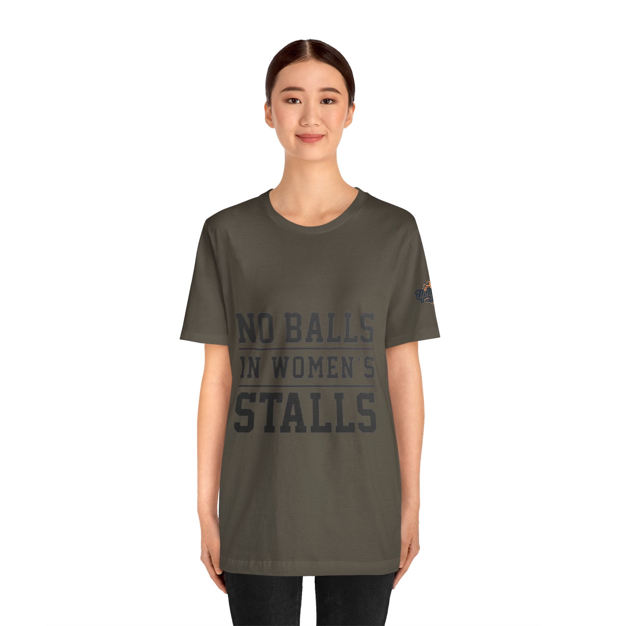 No Balls in Women's Stalls Statement T-Shirt Printify