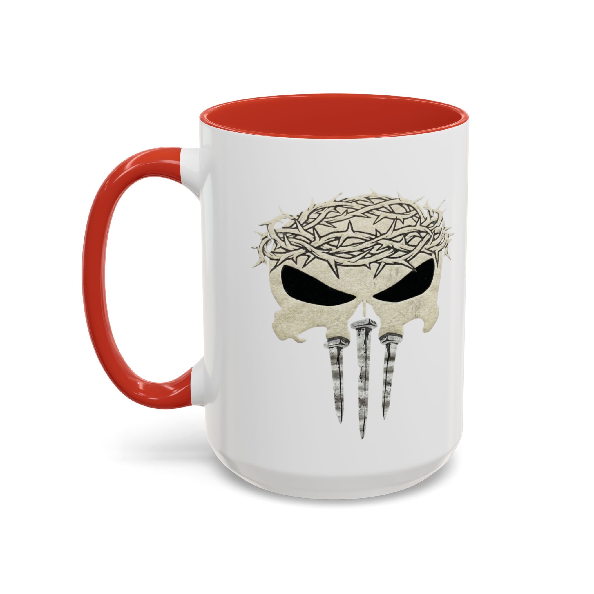 Christian Skull Coffee Mug — Crown of Thorns “Warrior Faith” (11/15 oz) Printify