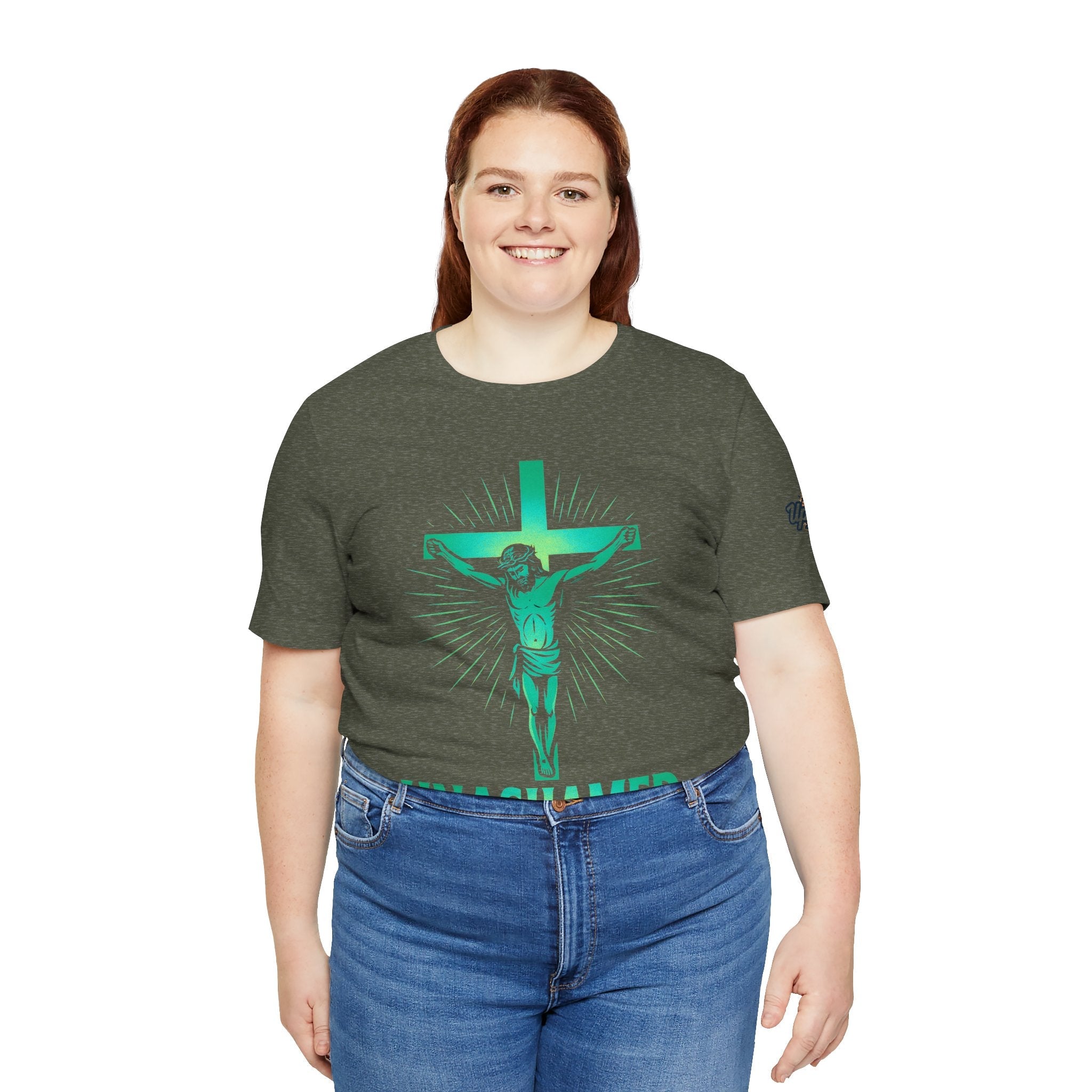 Unashamed T-shirt – Romans 1:16 Crucifixion Christian t-shirt for Bold Unwavering Faith Printify
