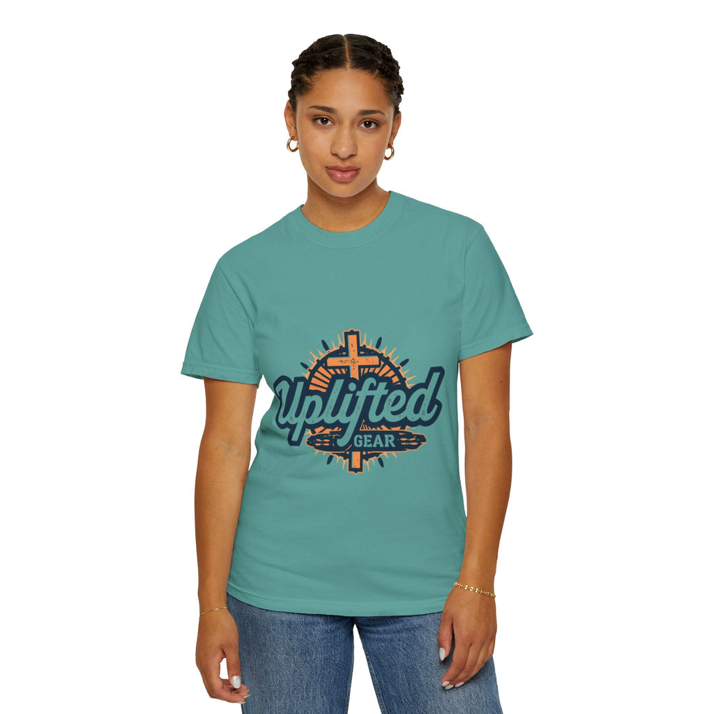 Uplifted Gear Christian T-Shirt – Bold Logo Faith Tee for Inspired Living Printify