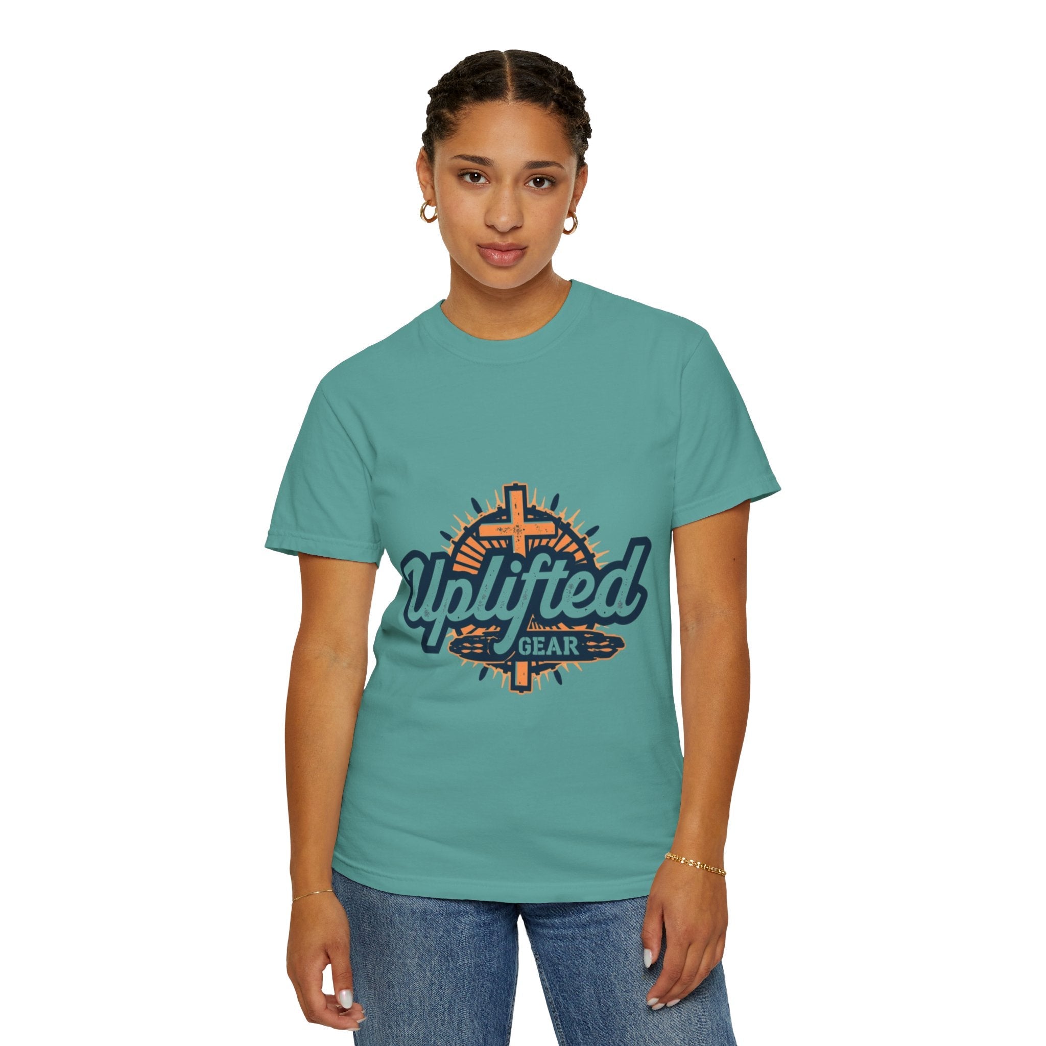 Uplifted Gear Christian T-Shirt – Bold Logo Faith Tee for Inspired Living Printify