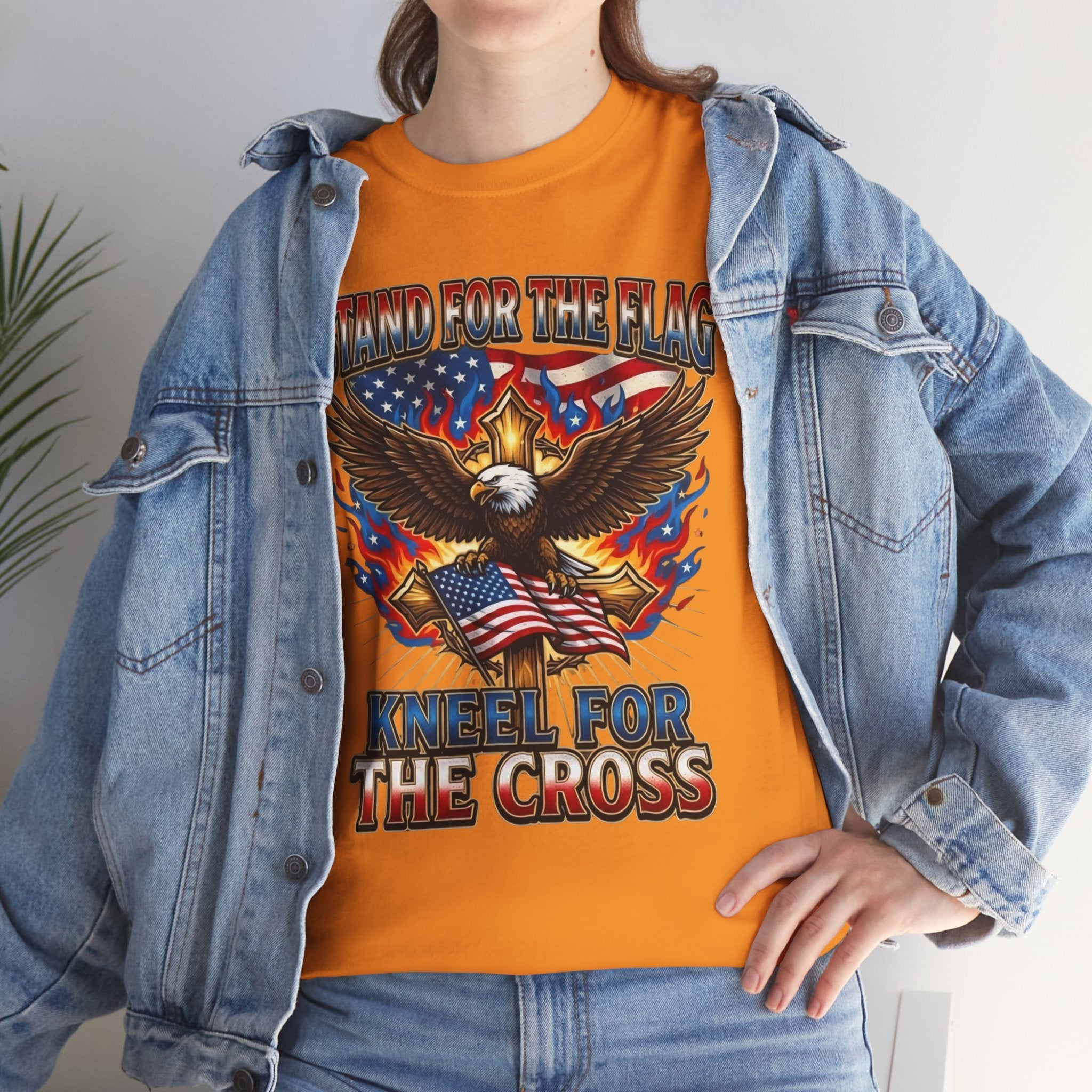 Stand for the Flag Kneel for the Cross T-shirt | Patriotic Eagle T-shirt Printify
