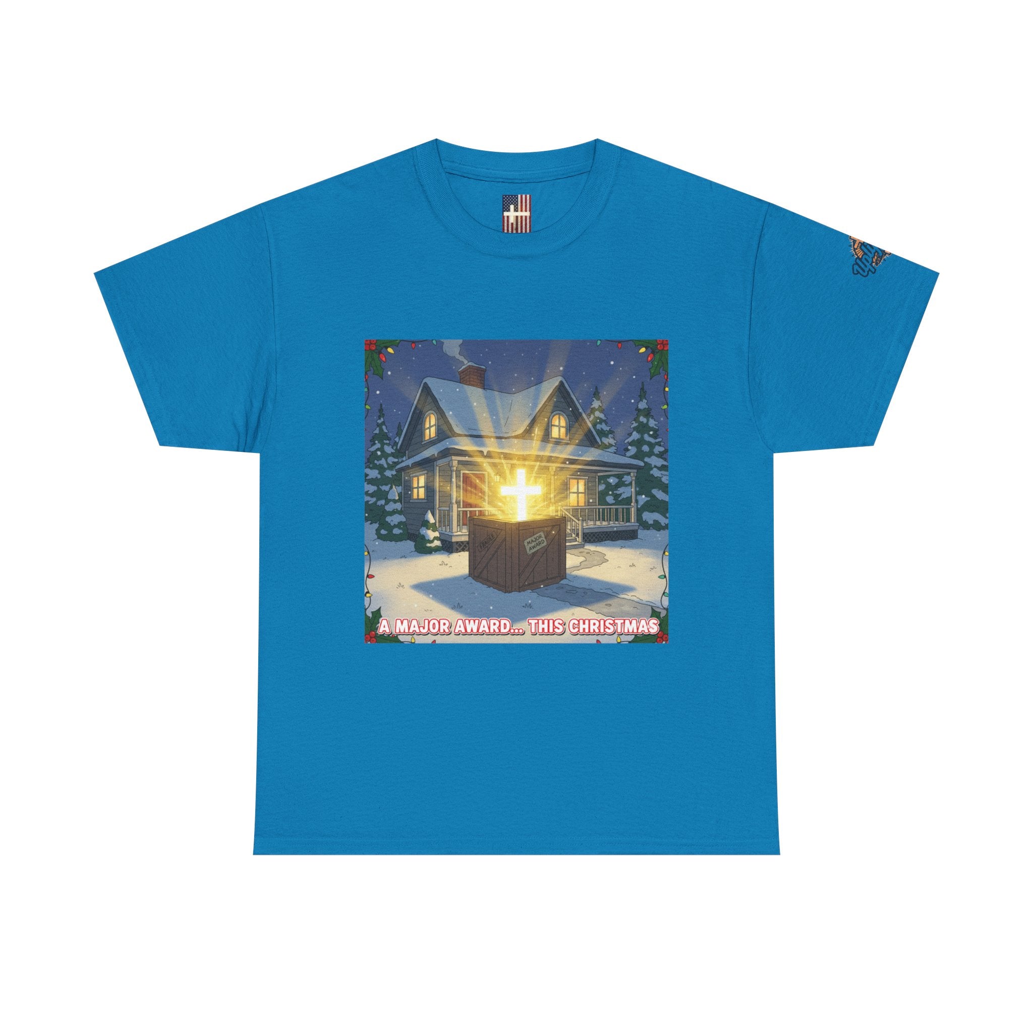 A Major Award This Christmas T-shirt – Fragile Leg Lamp Parody Cross Unboxing Christian T-shirt for Hilarious Faith & Holiday Glow Printify