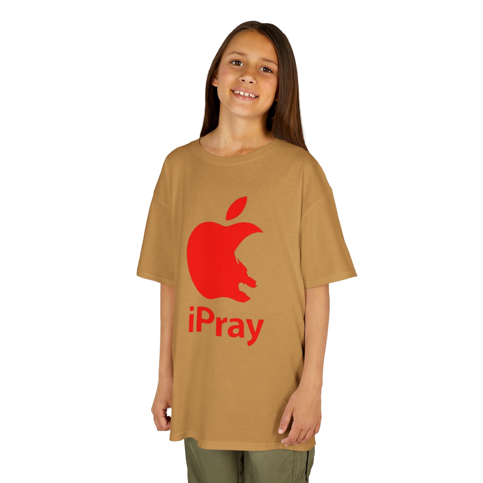 Kids Graphic Tee — Red iPray Logo Prayer Shirt for Children Printify
