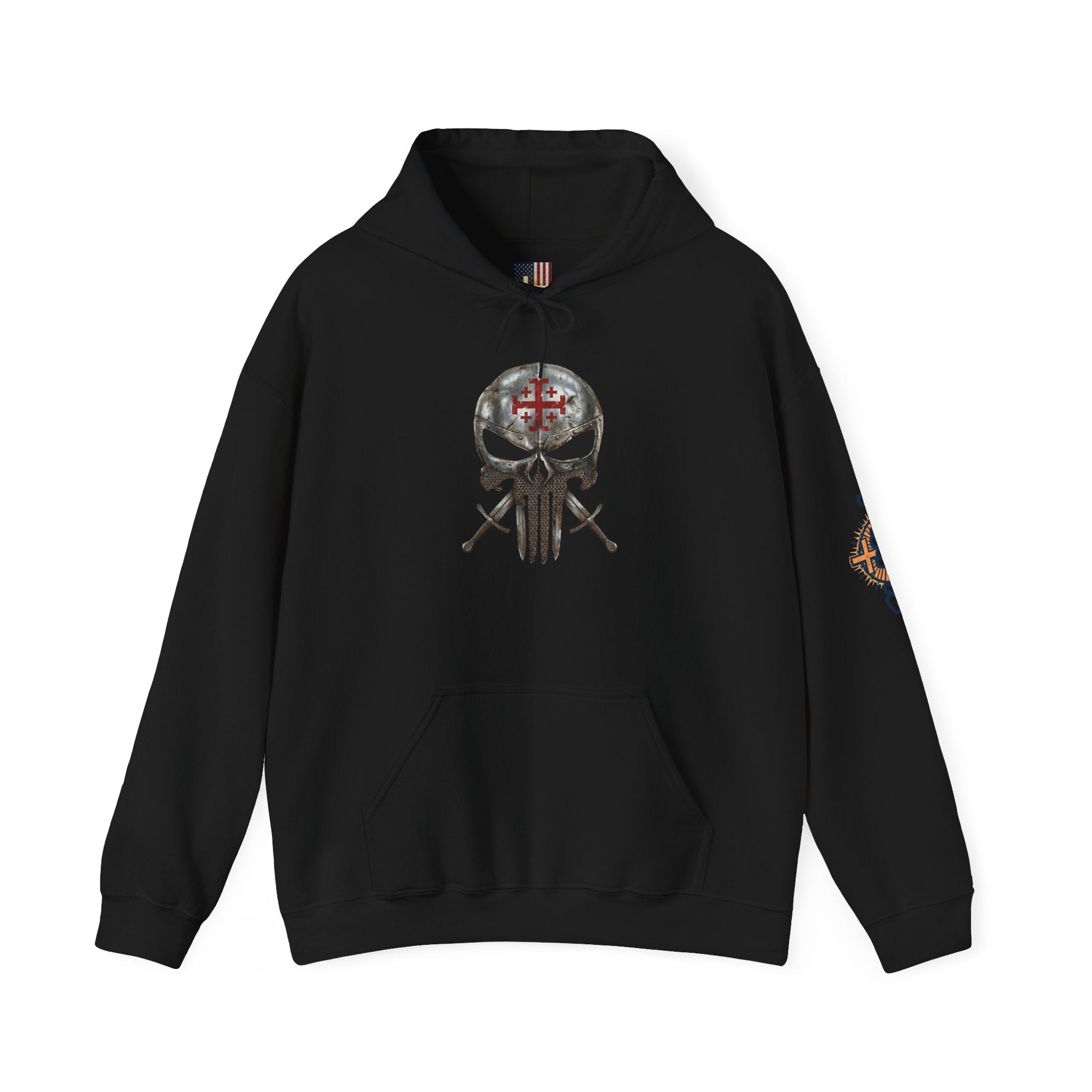 Crusader Knight Christian Skull Hoodie - Warrior Armor of God Hoodie Printify