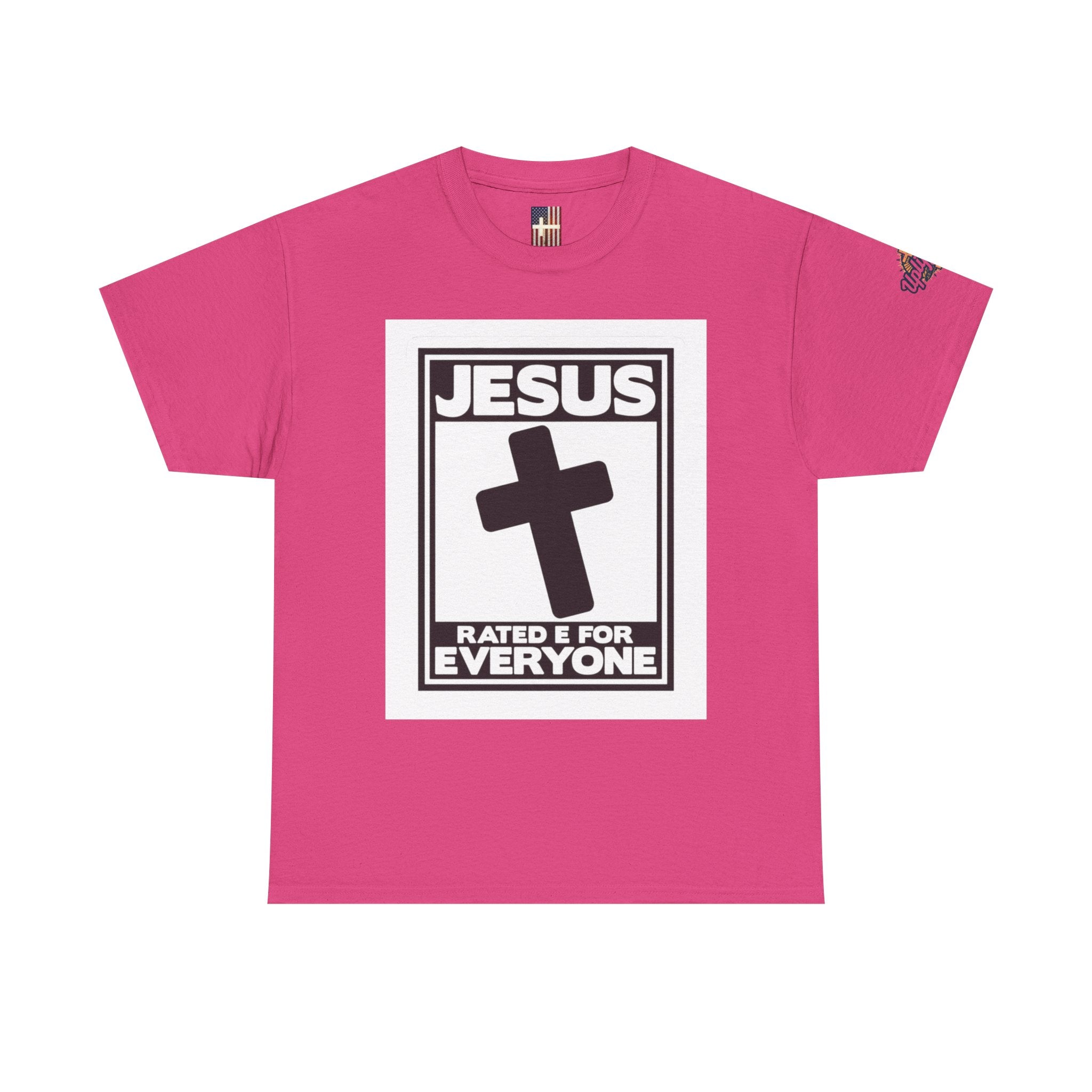 Jesus, Rated E for Everyone T-shirt - Gamer Faith T-shirt - Christian Video Game Parody Printify