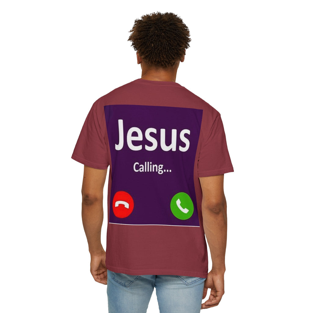 Jesus Calling T-shirt, – Funny Cell Phone Screen Christian T-shirt, for Divine Connection & Faith Humor Printify
