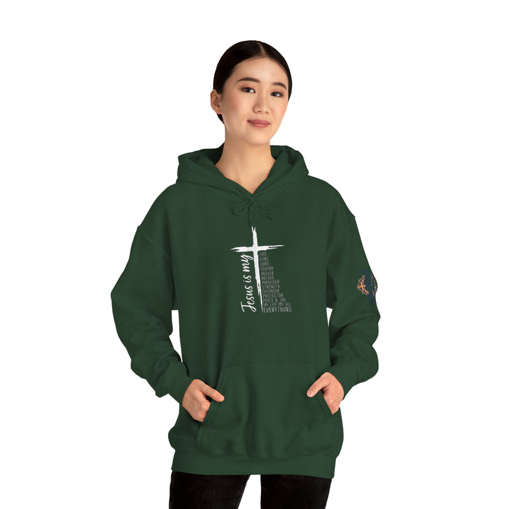 Jesus Is My Everything Hoodie – Cross List God King Lord Savior Christian Sweatshirt for Total Surrender Faith Printify