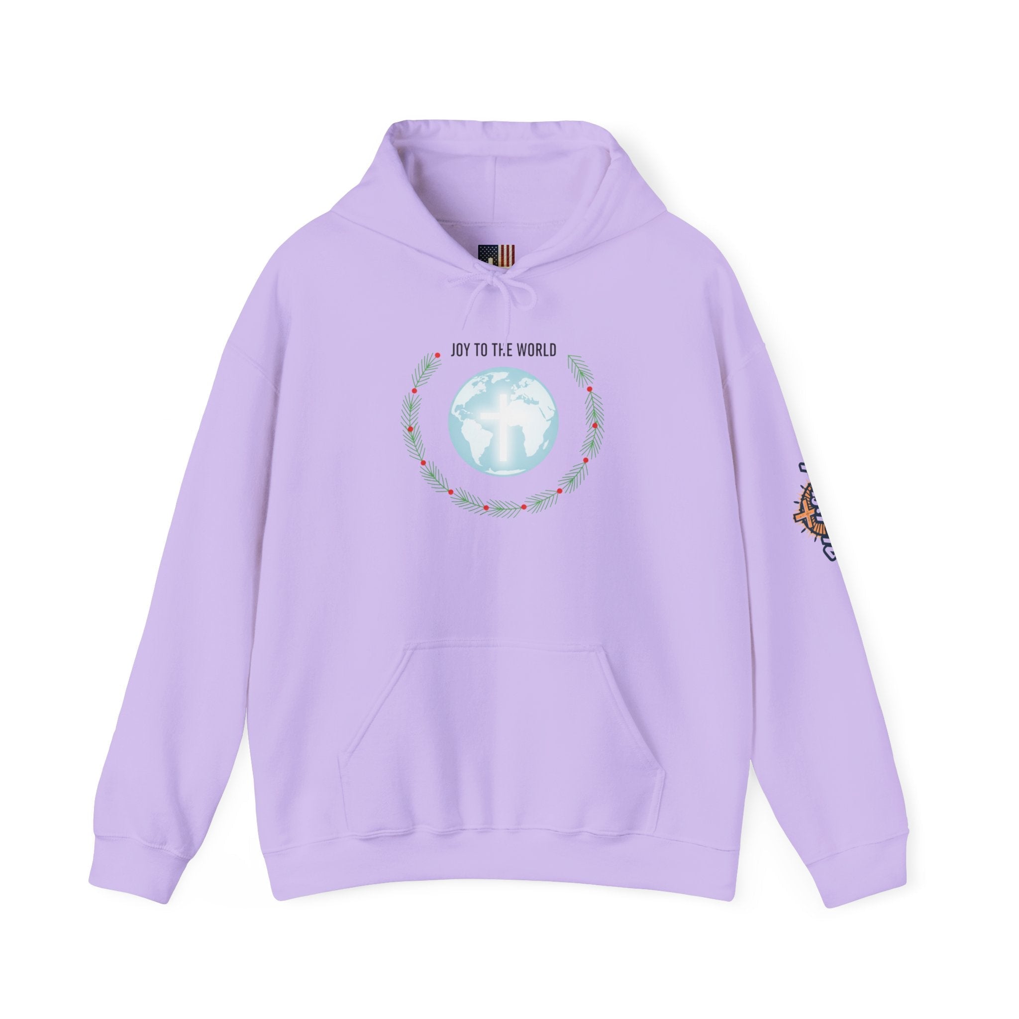 Joy to the World Hoodie – Wreath Earth Nativity Christian Christmas Sweatshirt for Isaiah 9:6 Holiday Faith & Festive Joy Printify