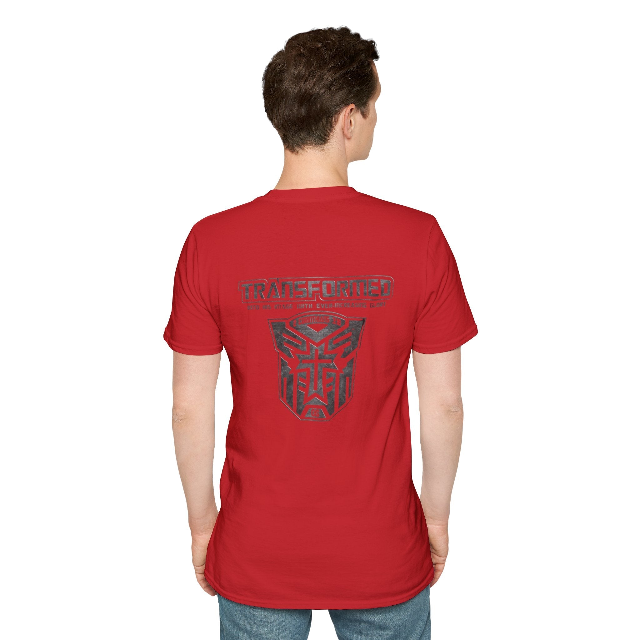 Transformer Logo Christian T-shirt | 2 Corinthians 3:18 Bible Verse T-shirt Printify
