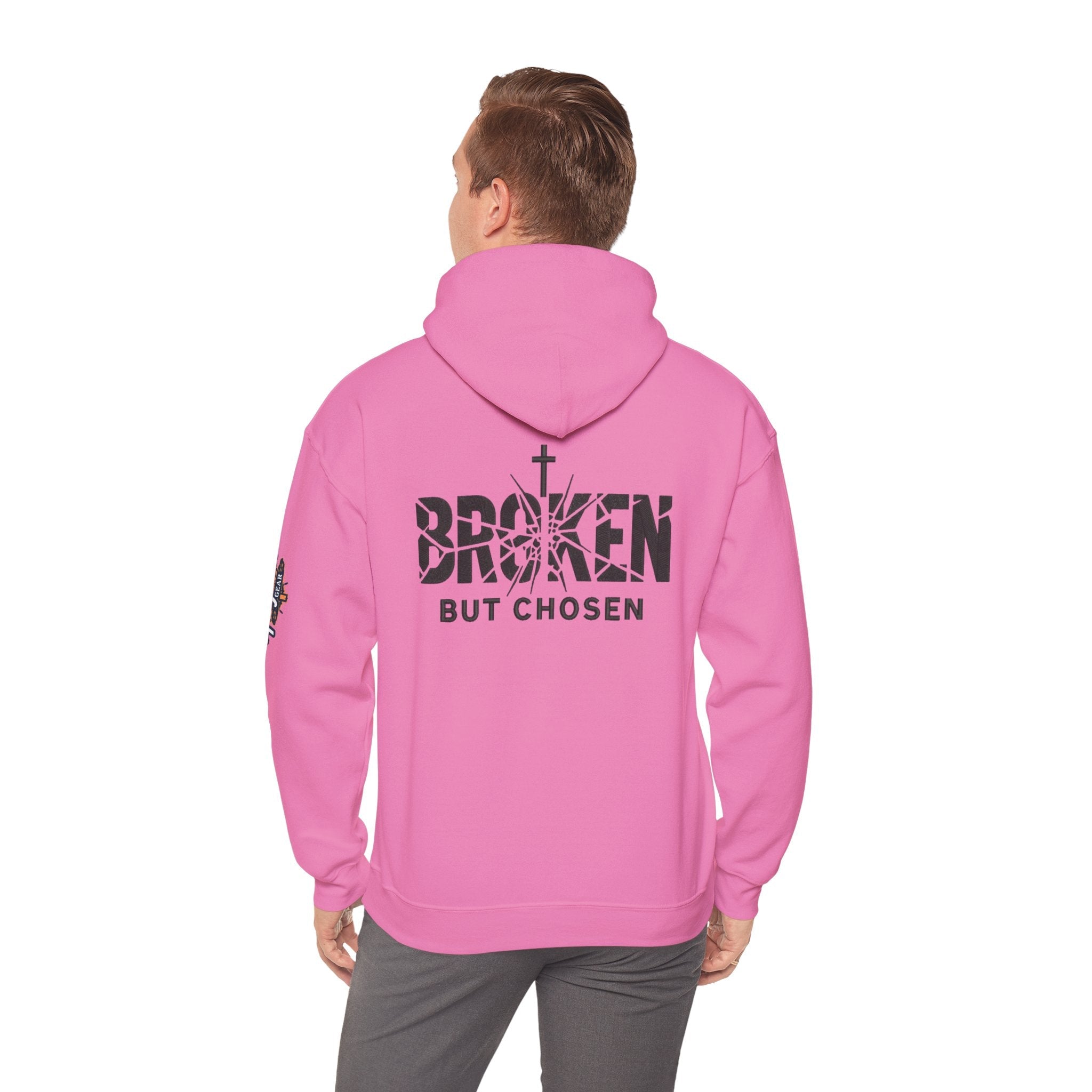 Broken But Chosen Hoodie — Christian Faith Graphic Sweatshirt Printify