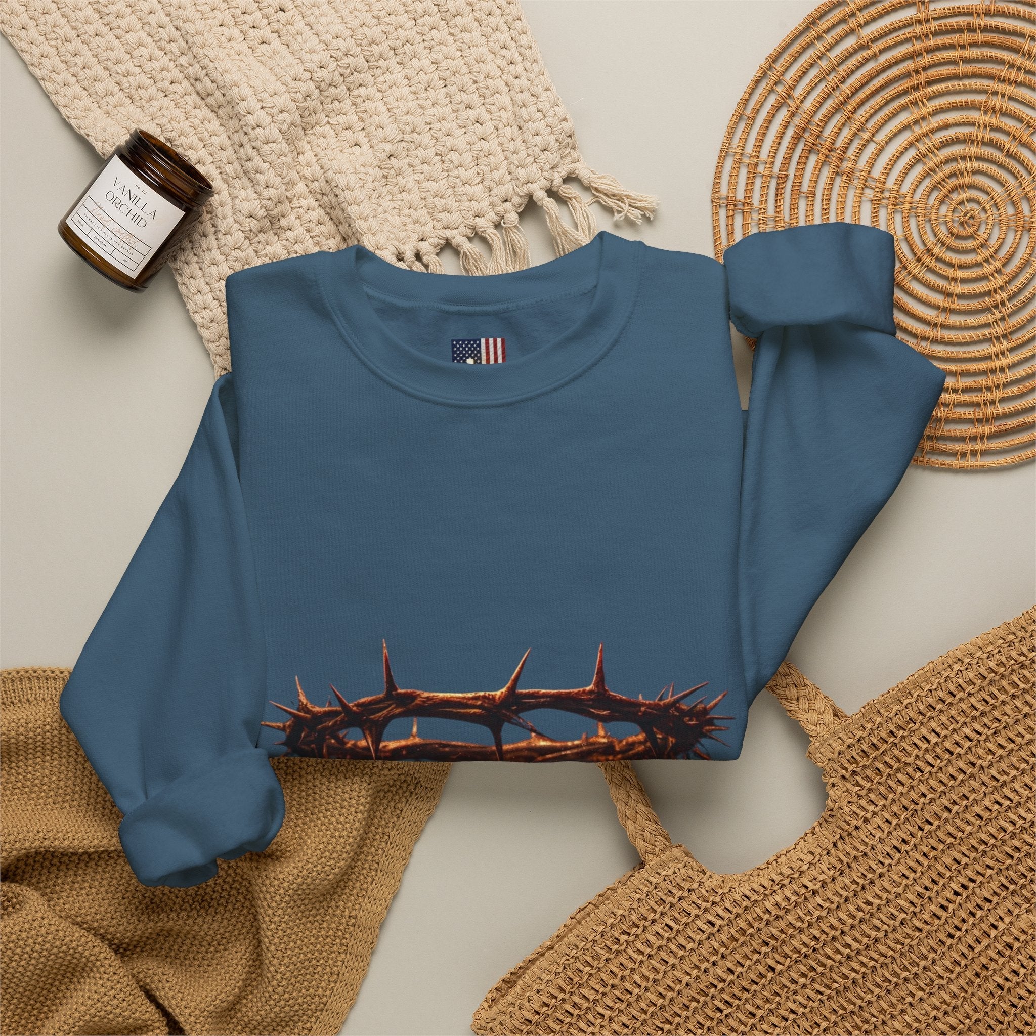 It Is Finished Crown of Thorns Sweatshirt — Christian John 19:30 Faith Sweatshirt Printify
