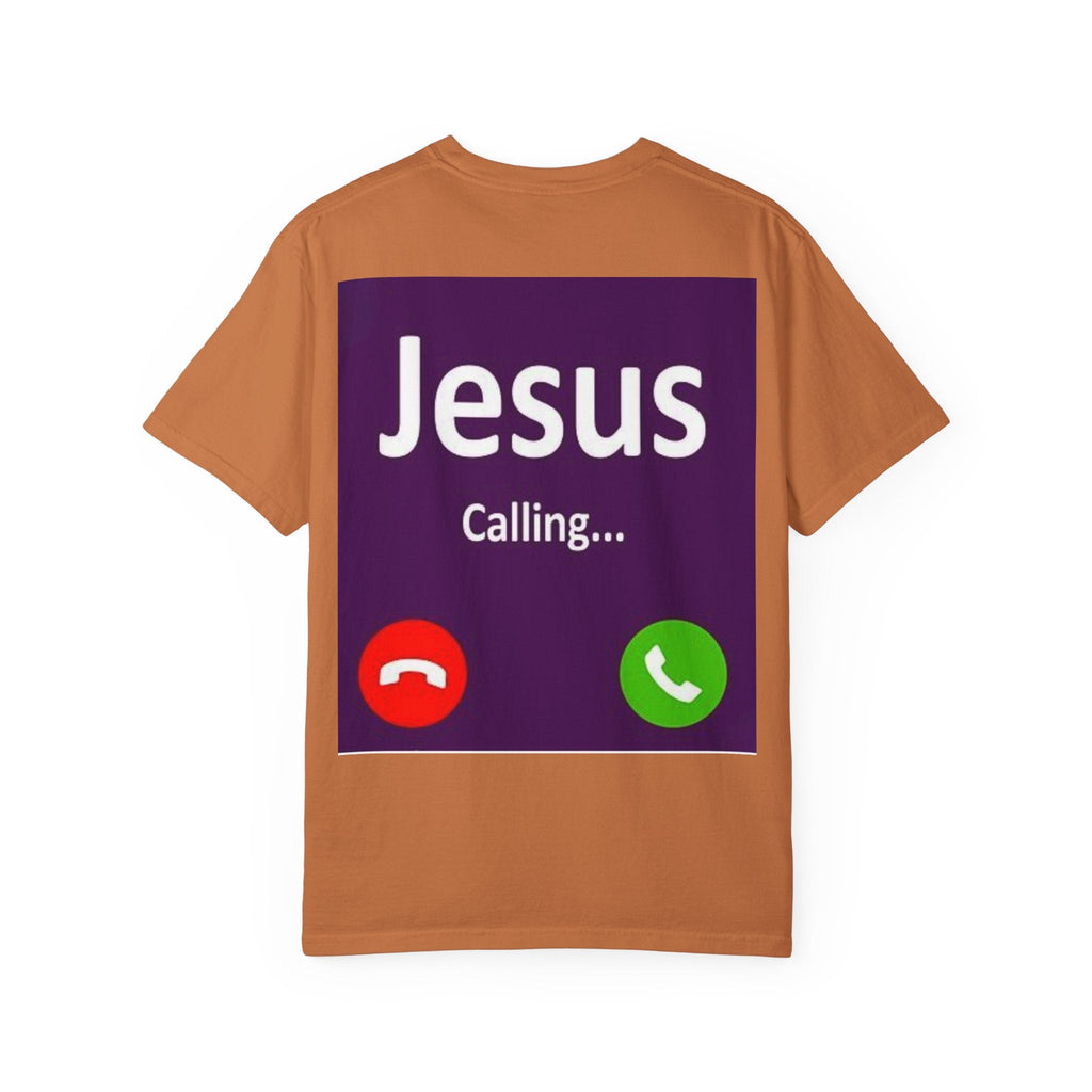 Jesus Calling T-shirt, – Funny Cell Phone Screen Christian T-shirt, for Divine Connection & Faith Humor Printify