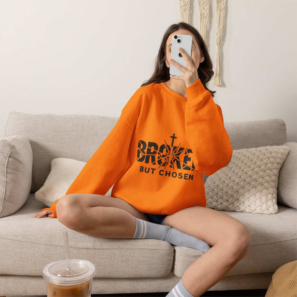 Broken But Chosen Crewneck Sweatshirt Printify
