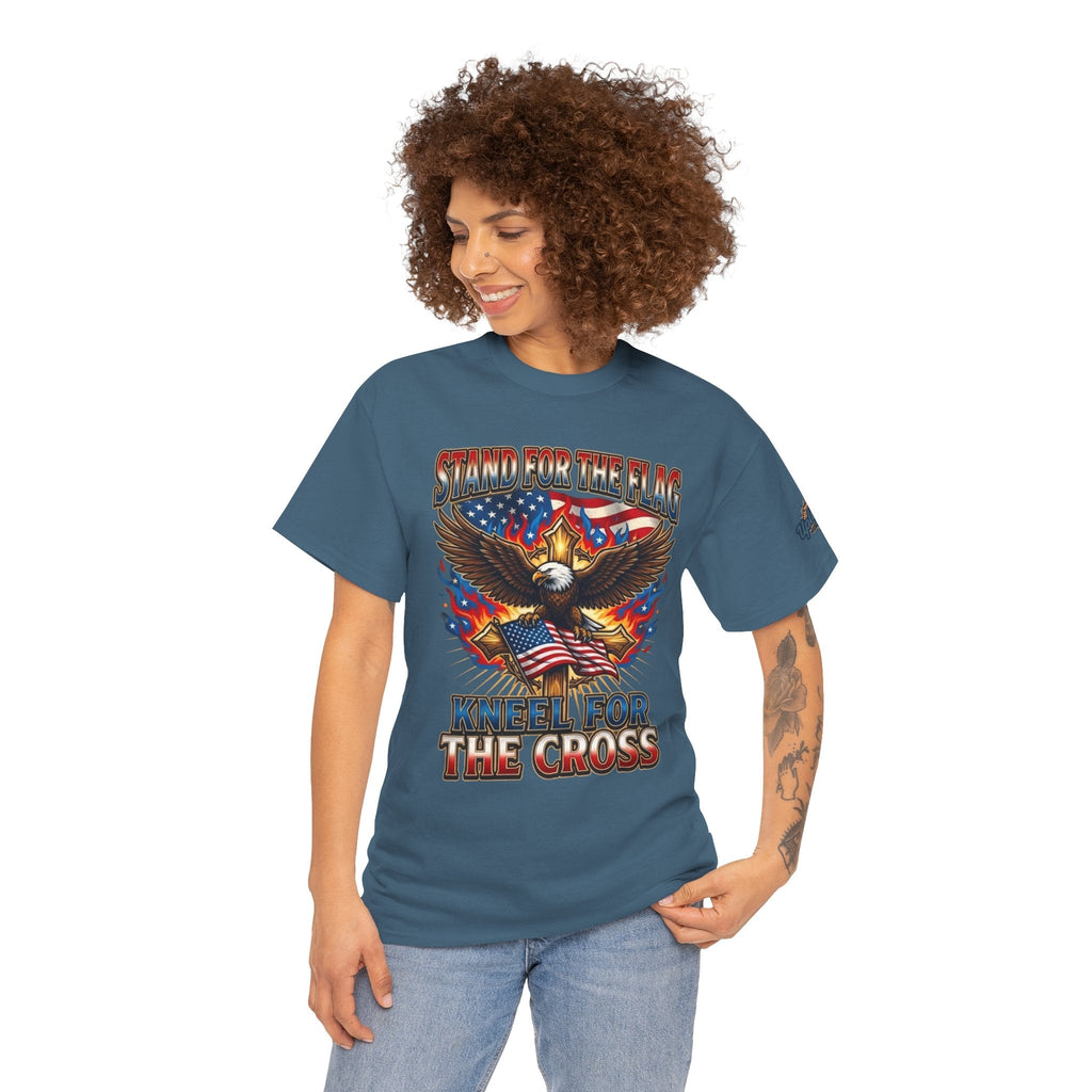 Stand for the Flag Kneel for the Cross T-shirt | Patriotic Eagle T-shirt Printify