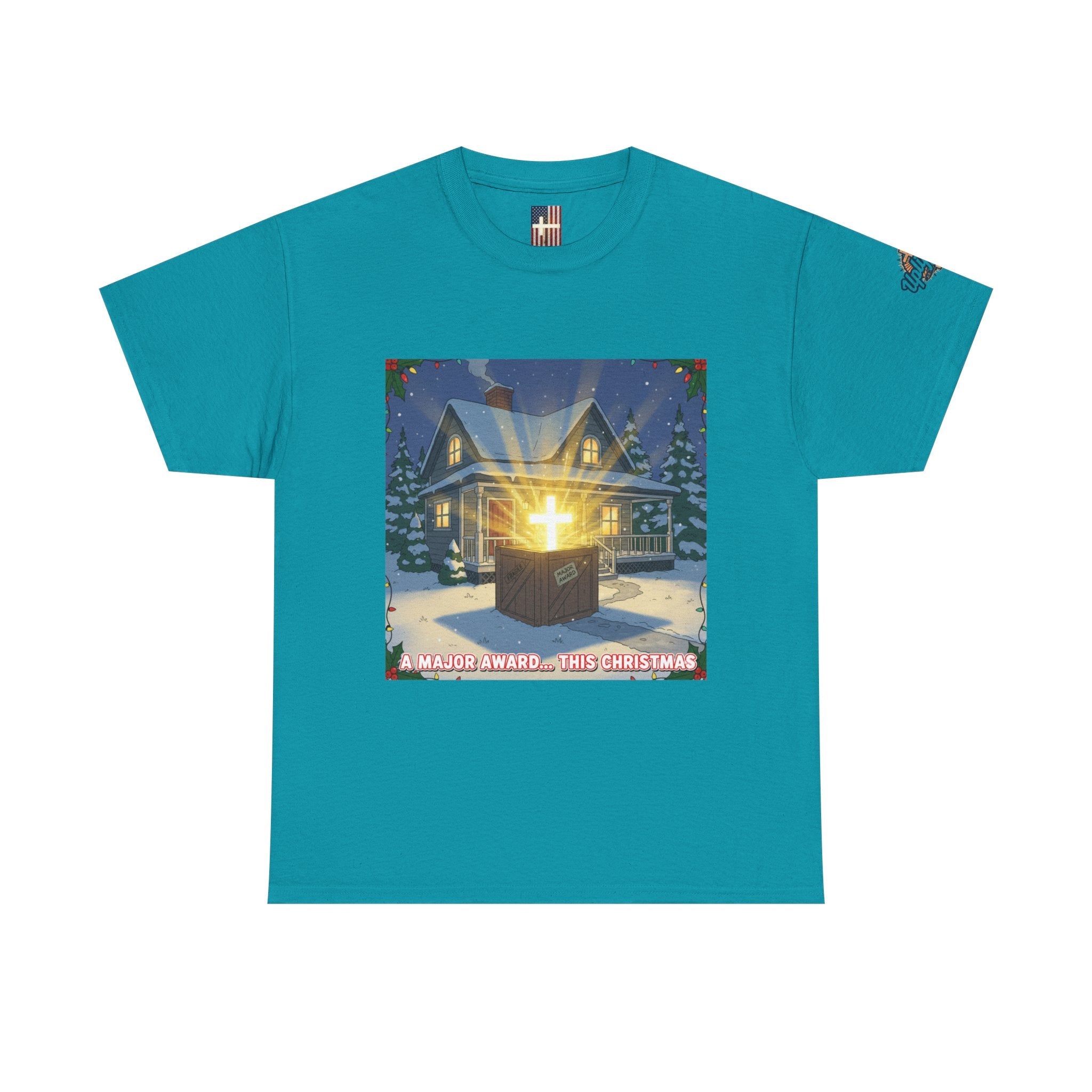 A Major Award This Christmas T-shirt – Fragile Leg Lamp Parody Cross Unboxing Christian T-shirt for Hilarious Faith & Holiday Glow Printify