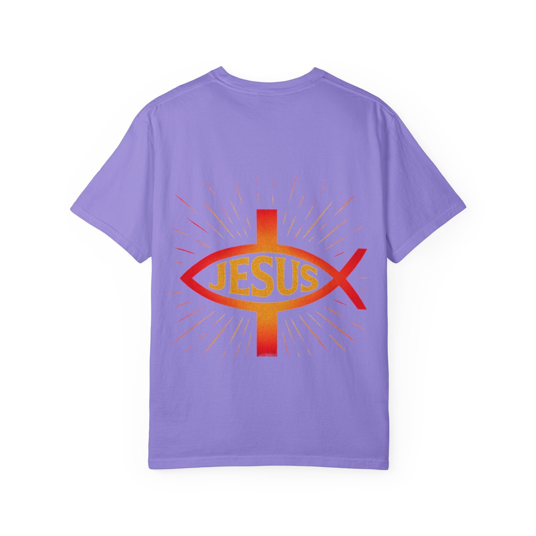 Jesus Ichthys T-shirt – Christian Fish Symbol with Cross & Jesus Inscription T-shirt for Eternal Faith & Streetwear Printify