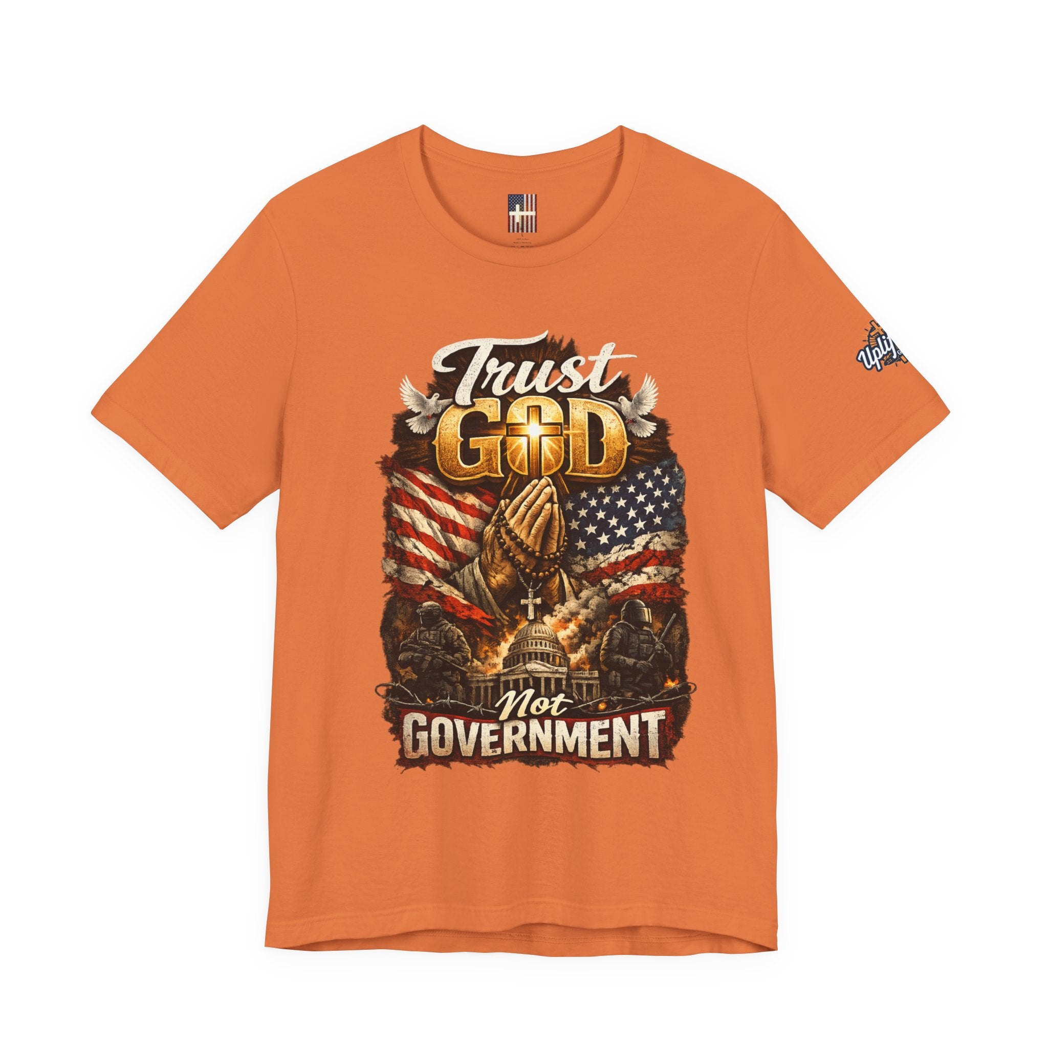 Trust God Not Government T-Shirt — Vintage Patriotic Christian Tee Printify