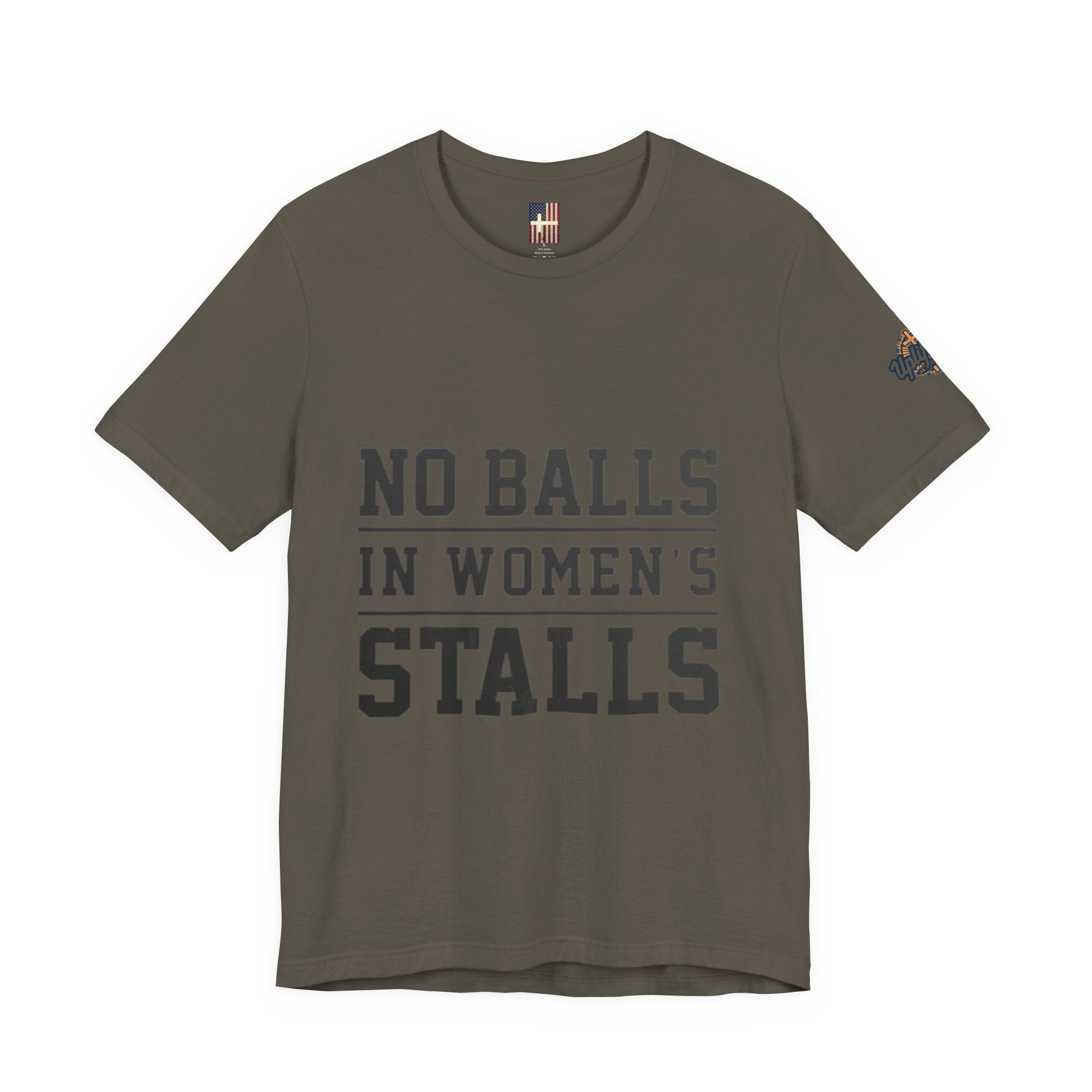 No Balls in Women's Stalls Statement T-Shirt Printify